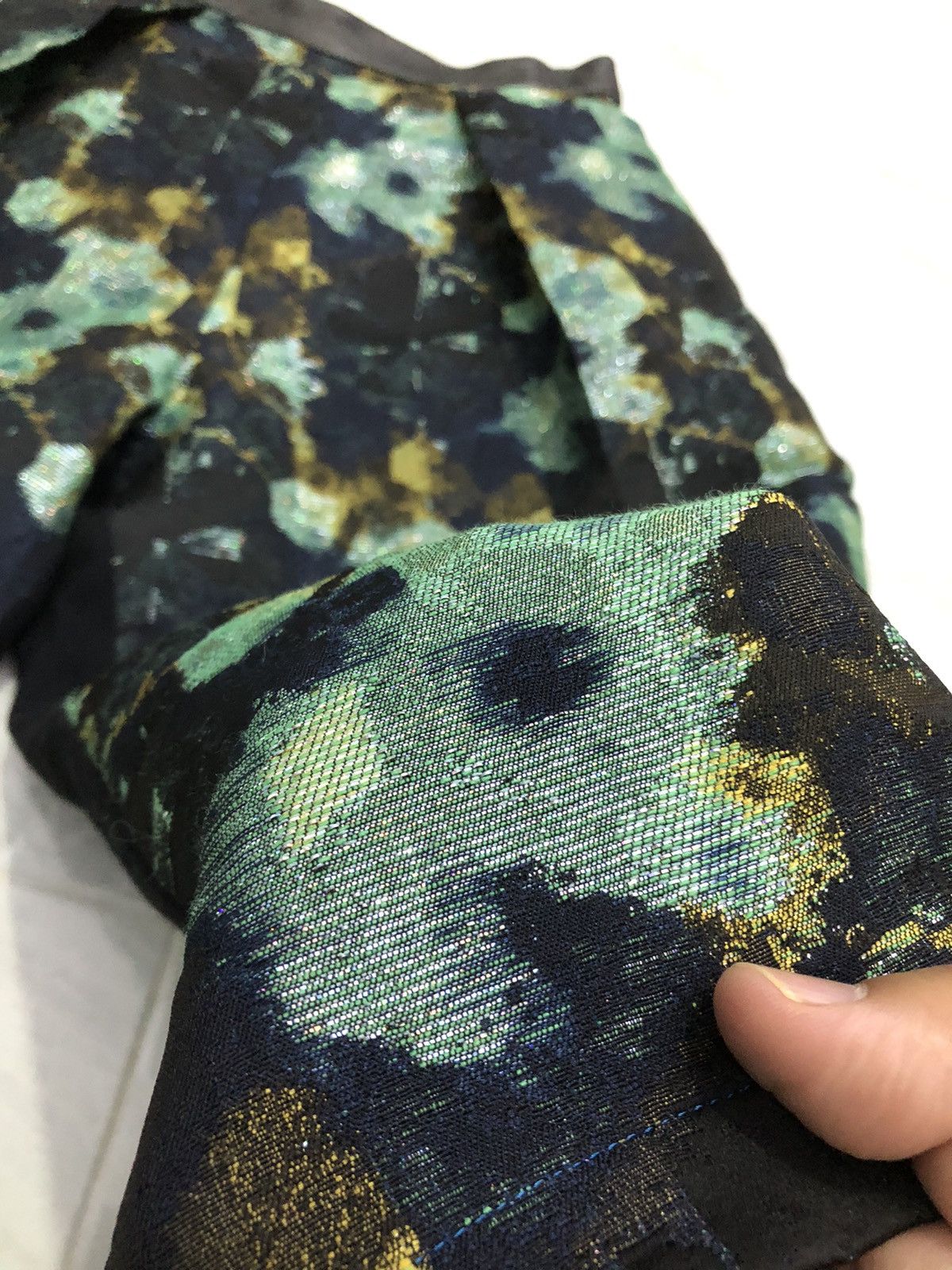 Yohji Yamamoto Rosier Japan Jacquard Wide Pants French Fabric Size 28" / US 6 / IT 42 - 5 Thumbnail
