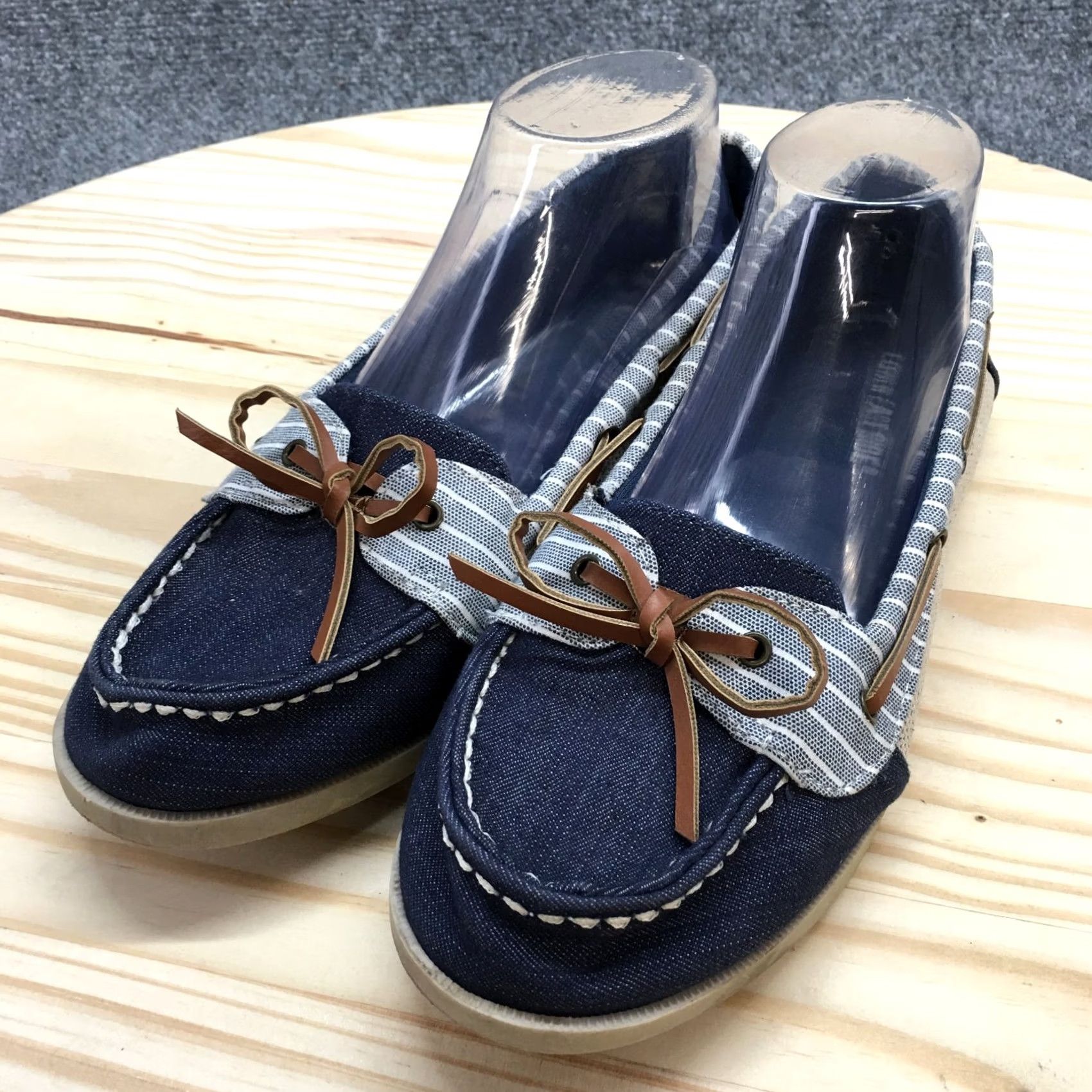 Vintage Lower East Side Shoes Womens 9 Boat Blue Lace Up Low Top Casual Comfort Boat Shoe Womens 9 Blue Leather Fabric Upper? Size M / US 6-8 / IT 42-44 - 3 Thumbnail