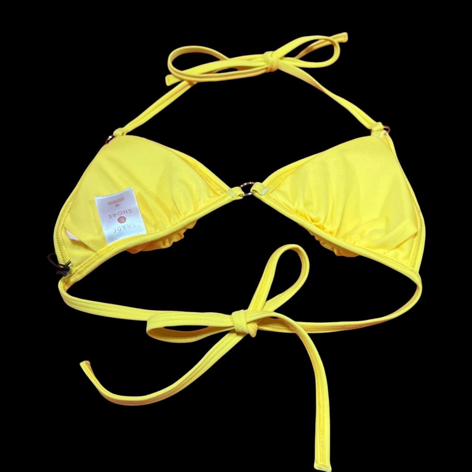 Other Shade & Shore - Women's Ring Front Triangle Bikini Top - Yel Size ONE SIZE - 4 Thumbnail