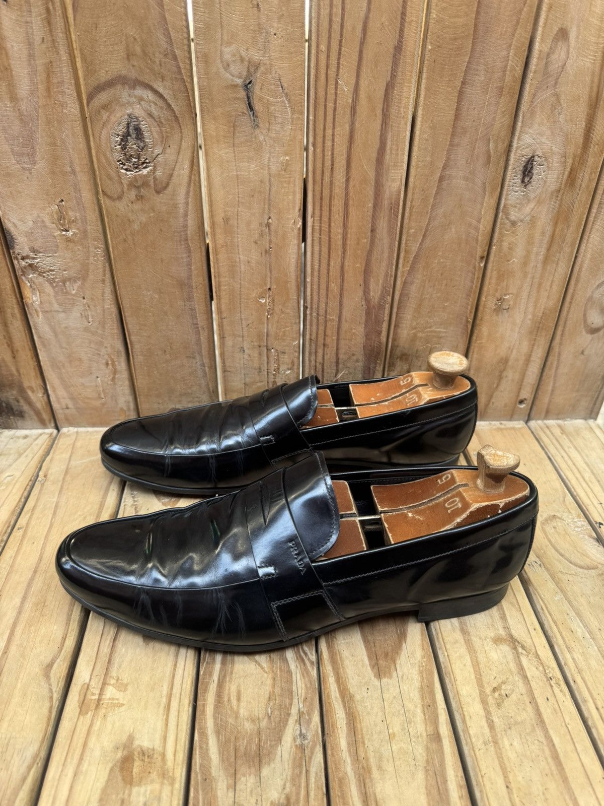 Prada Prada Men’s Penny black Leather Loafers Size Uk 9.5 USA 10.5 Size US 10.5 / EU 43-44 - 11 Thumbnail