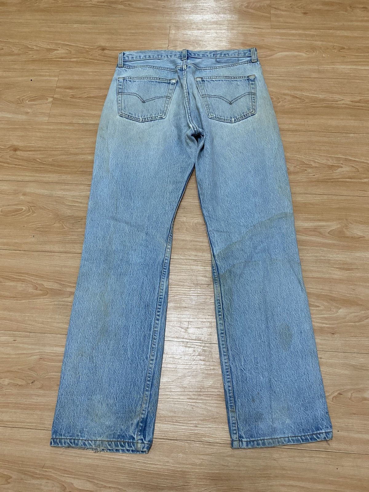 Levi's × Vintage Vintage 90s levis 501 button fly distressed denim Size US 32 / EU 48 - 1 Thumbnail