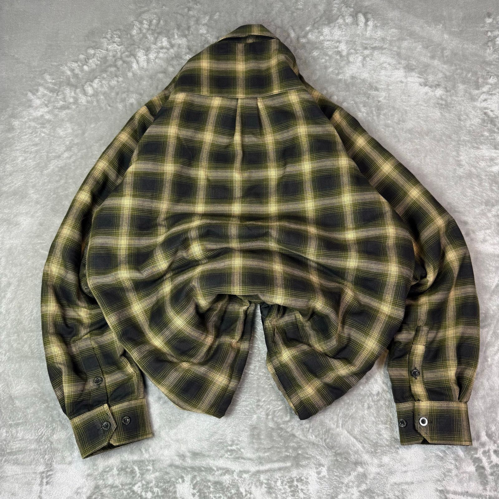 Dixxon Longbow quilted lined plaid button up shirt mens L