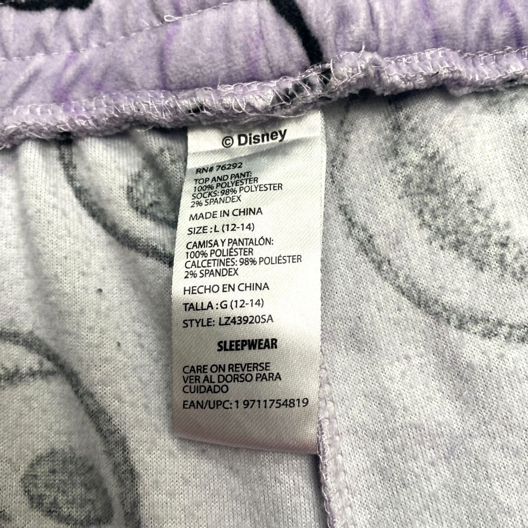 Vintage Disney Nightmare Before Christmas Plush Pajama Pants Women L Purple Sleepwear Size 36" / US 14 / IT 50 - 5 Thumbnail