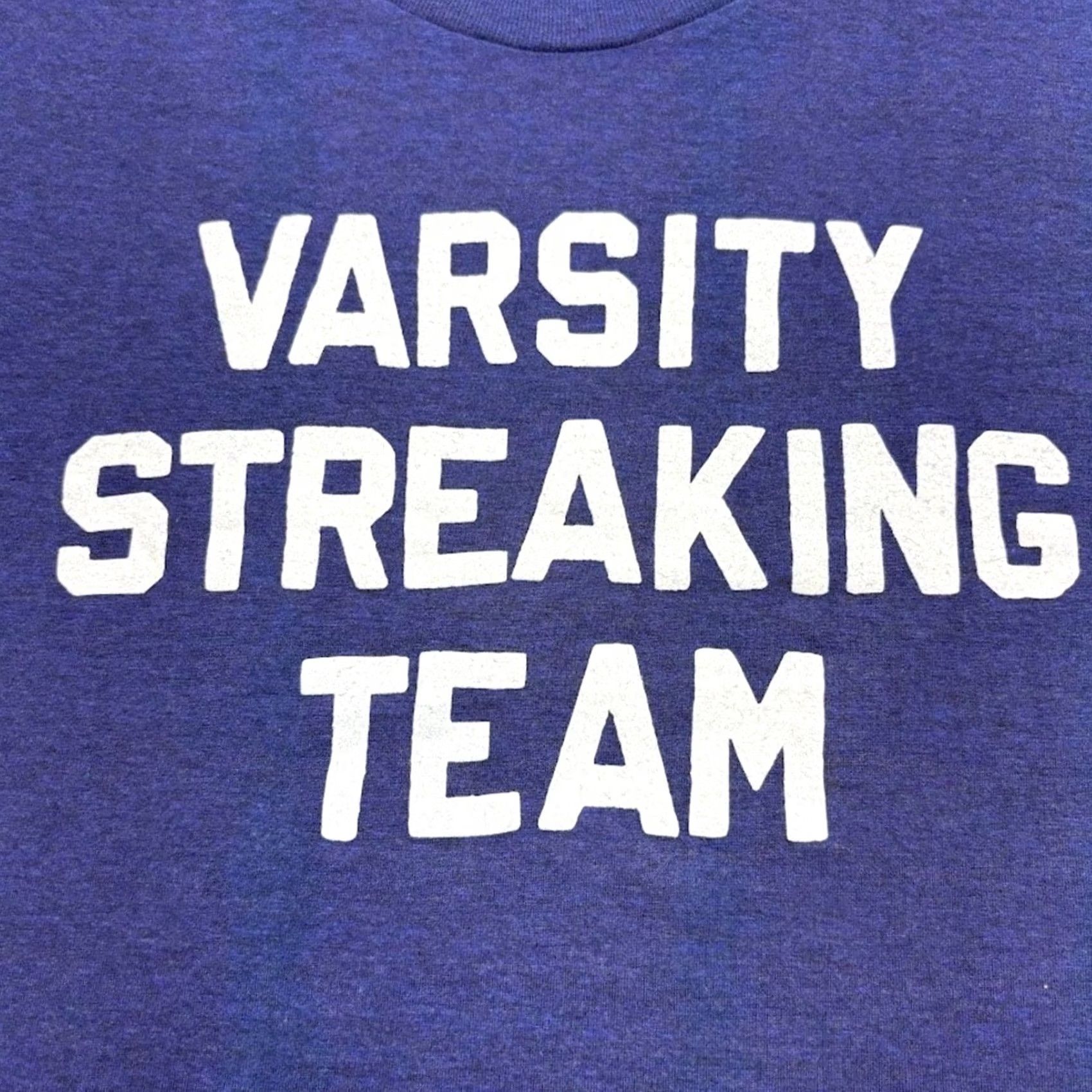 Vintage Charlie Hustle Varsity Streaking Team T Shirt S Blue Mens Busy Blue Varsity Streaking Team Shirt Vintage Graphic Tee Size US S / EU 44-46 / 1 - 5 Thumbnail