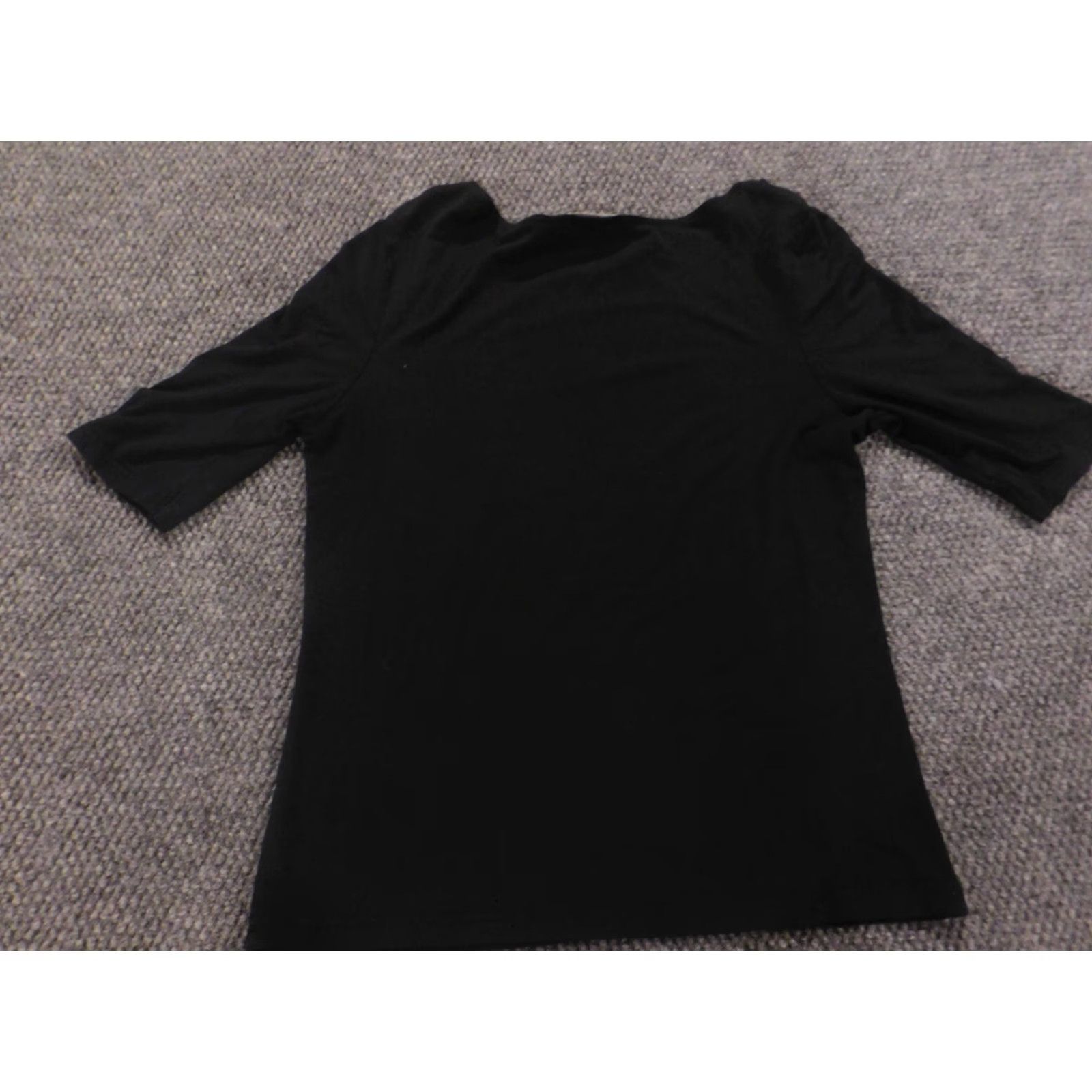 Old Navy Old Navy Blouse Shirt Womens S Black Short Sleeve Collared Pullover Stretch Regular Basic Casual Size S / US 4 / IT 40 - 6 Thumbnail