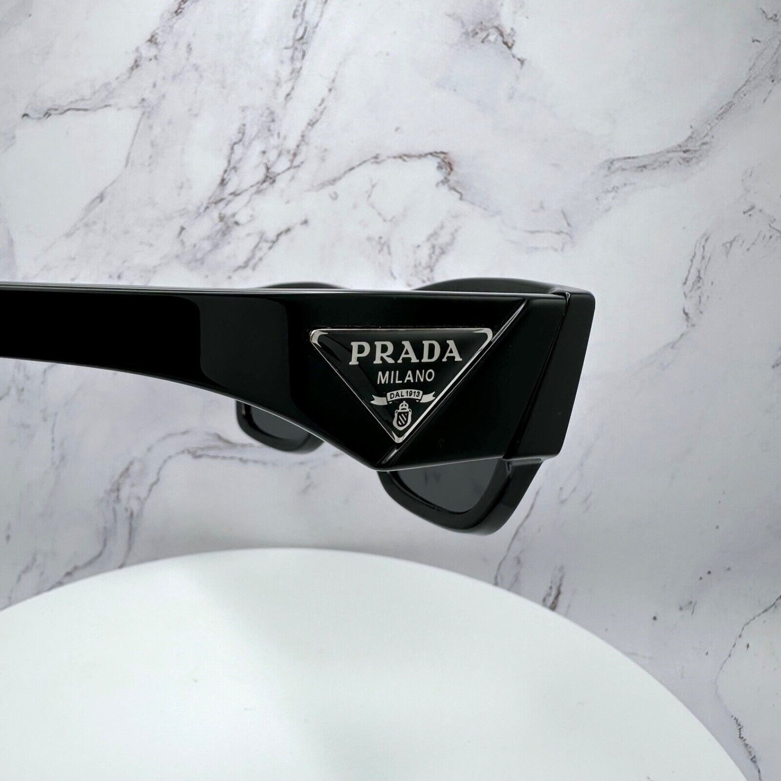 Prada New Prada Sunglasses Black Square Oversized Triangle Plaque Size ONE SIZE - 13 Thumbnail