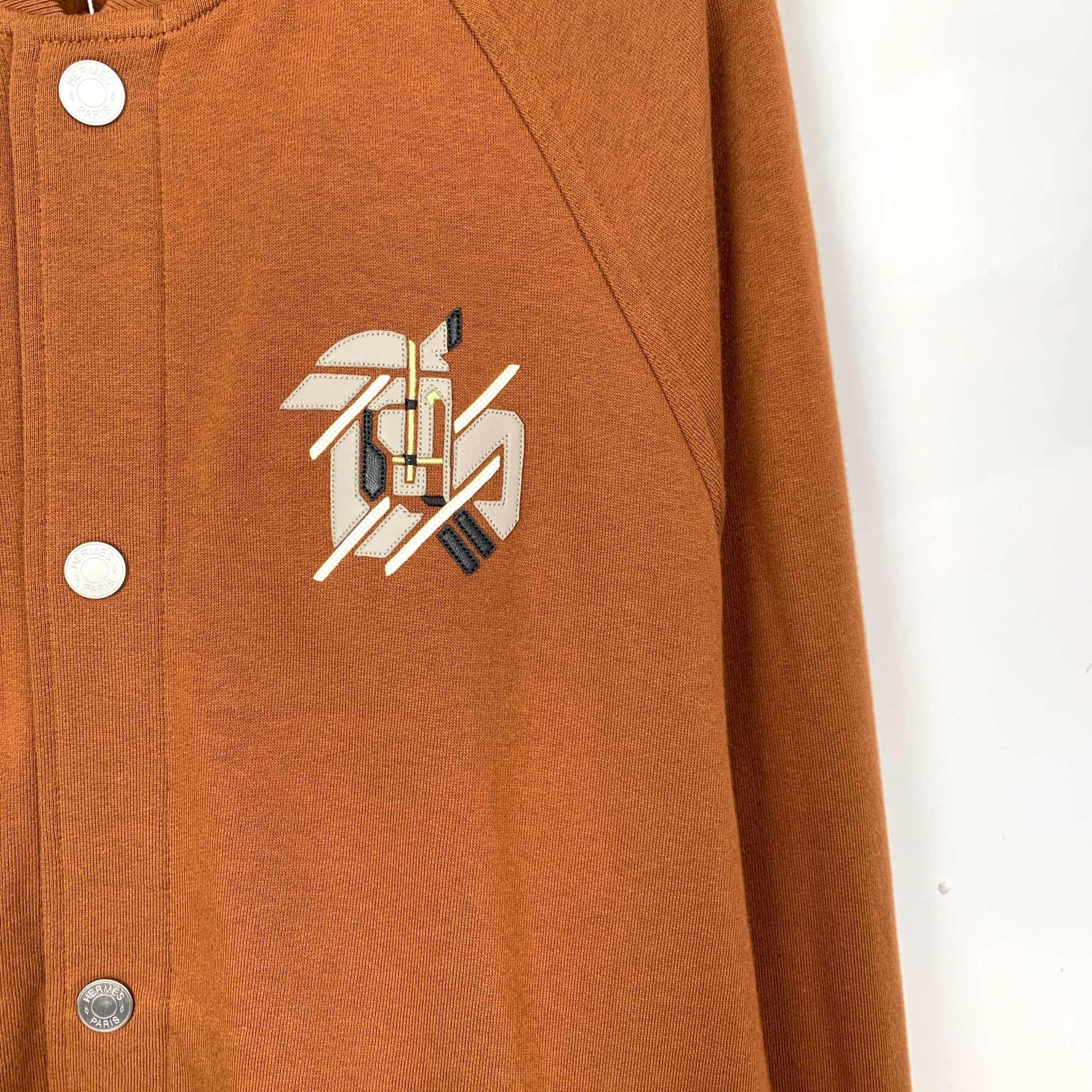 Hermes J9221 Hermès Mens Rust Brown Cotton Jacket With Embroidered Size US M / EU 48-50 / 2 - 4 Thumbnail