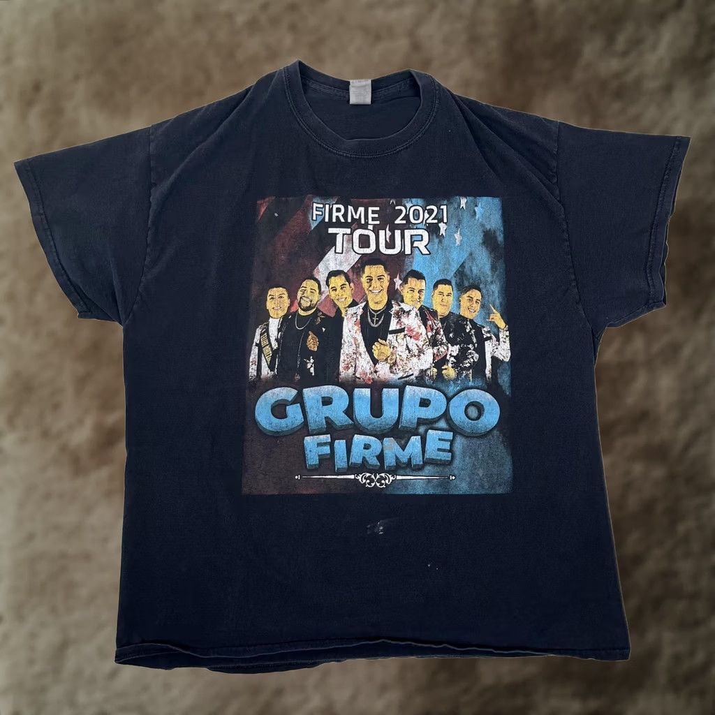 Vintage Grupo Firme Shirt Mens XL Black Firme 2021 Tour Concert Graphic Tee Size US XL / EU 56 / 4 - 1 Thumbnail