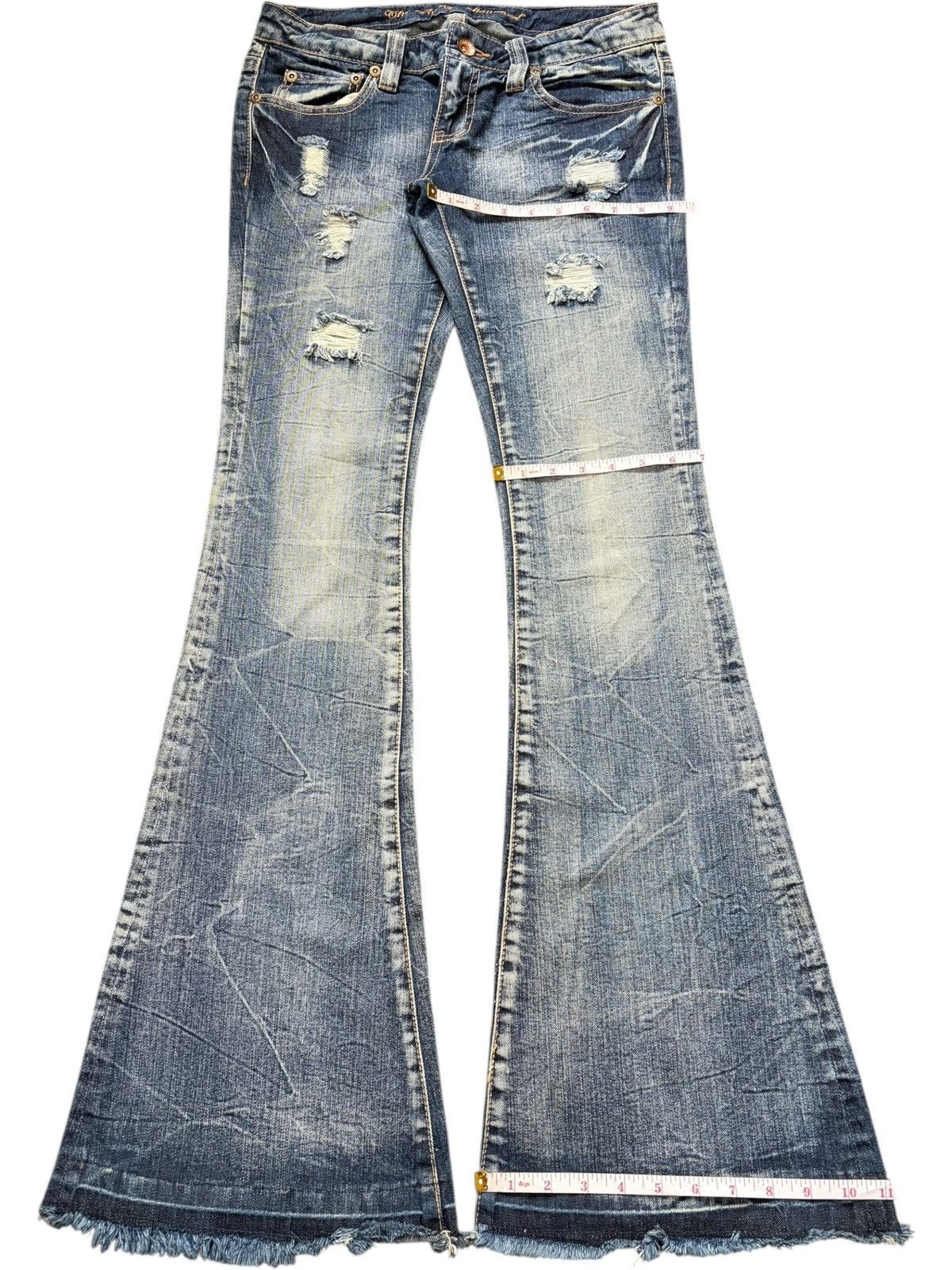 Hysteric Glamour Vintage Japanese Brand Distress Low Rise Flare Jeans Size 30" / US 8 / IT 44 - 8 Thumbnail