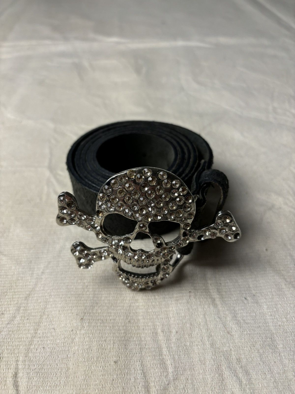 小物 OAKLEY leather 3D skull belt black Y2K Oakley Y2K Skull Buckle Leather Belt Black Men's Accessory