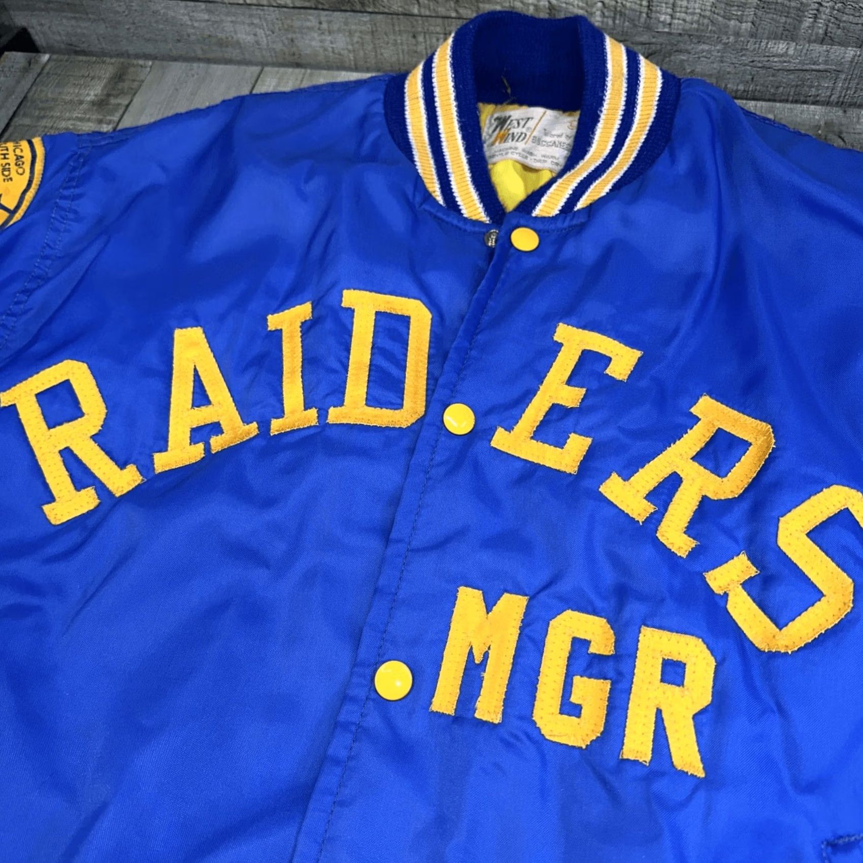 Vintage VINTAGE Westwind Baseball Jacket Men's Blue 1970S Bomber L Blue Raiders Size US L / EU 52-54 / 3 - 6 Thumbnail