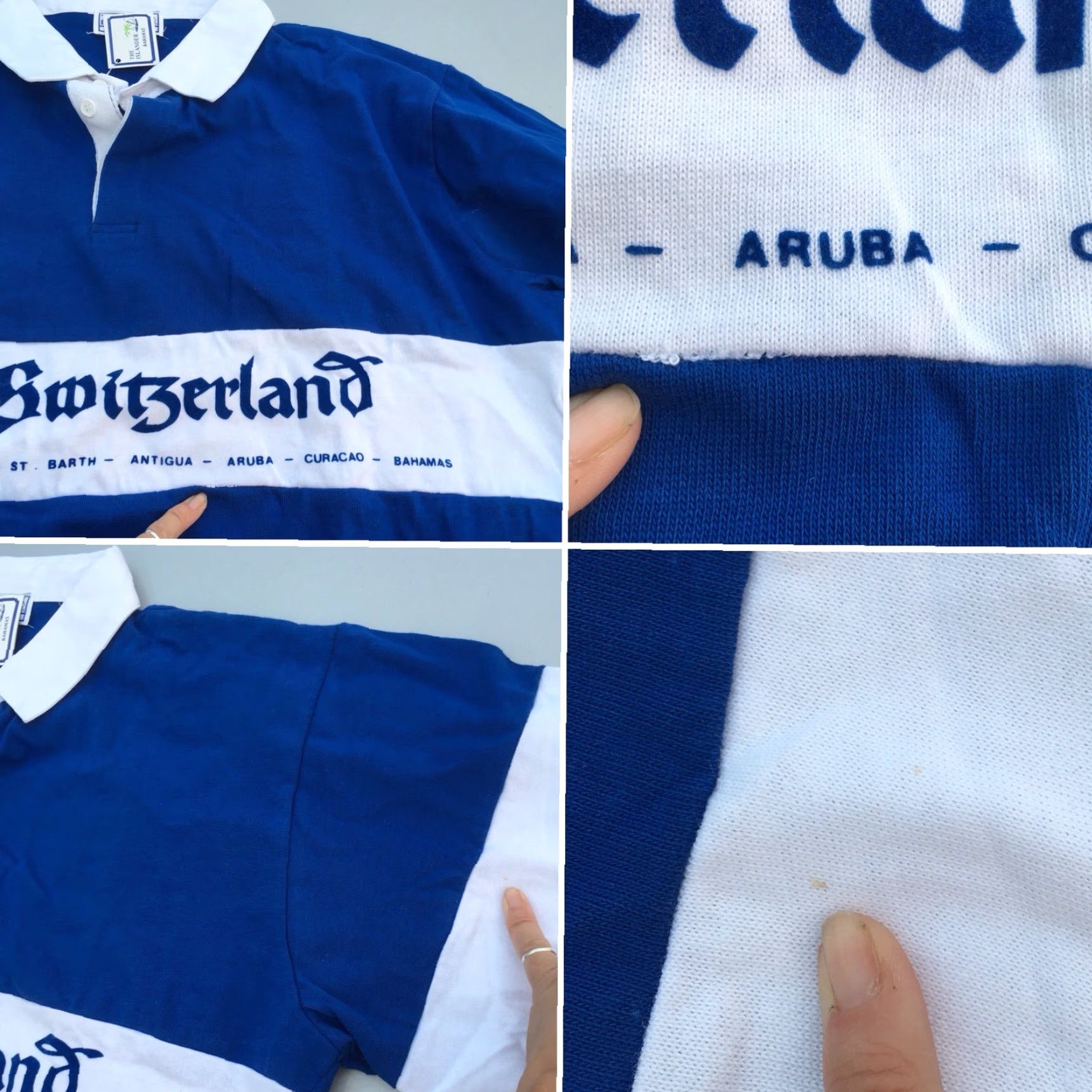 Vintage VINTAGE The Islander Bahamas Shirt XL Blue & White Polo Rugby Mens Size US XL / EU 56 / 4 - 6 Thumbnail