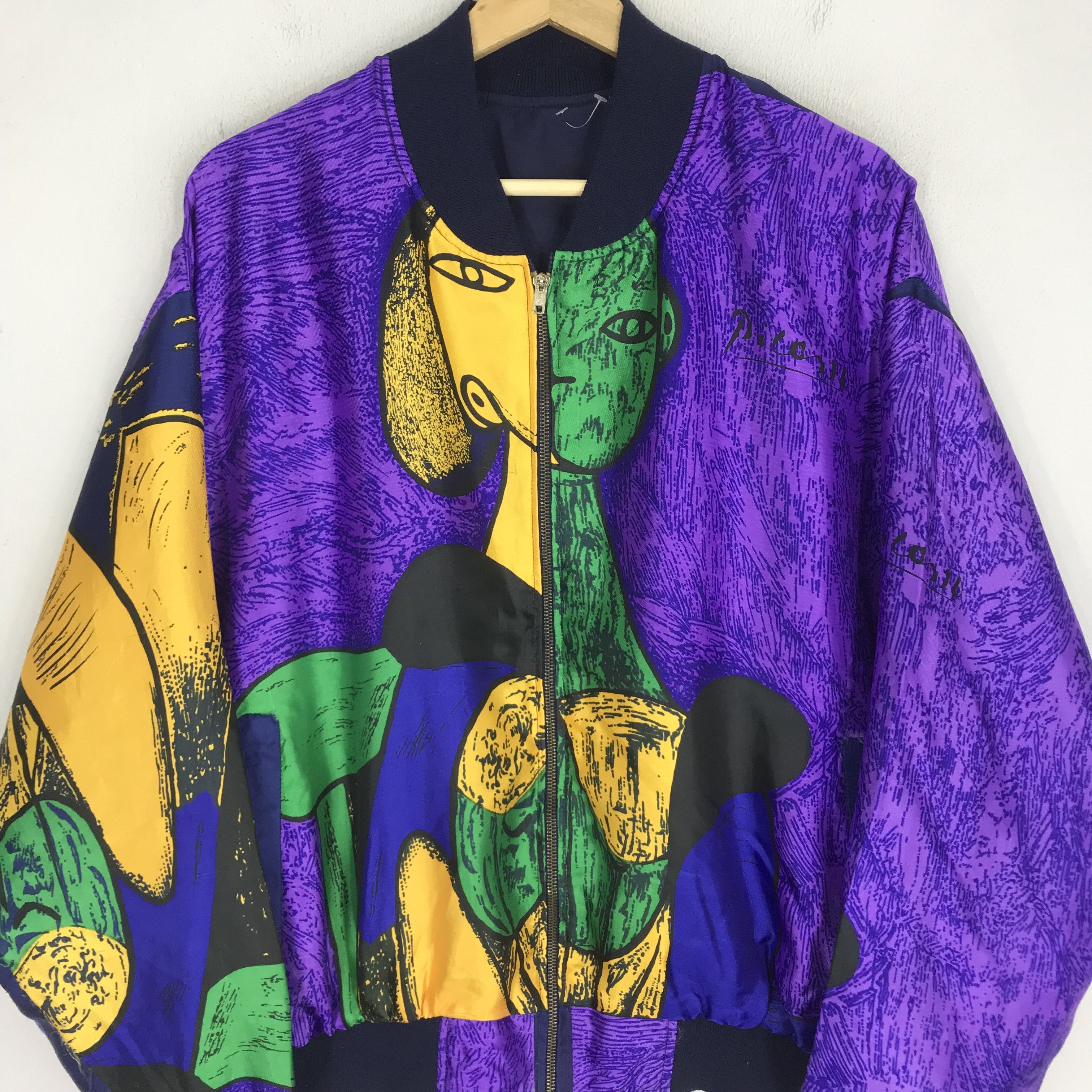 Vintage Vintage 90's Picasso Pop Art Style Baroque Silk Jacket Size US L / EU 52-54 / 3 - 3 Thumbnail