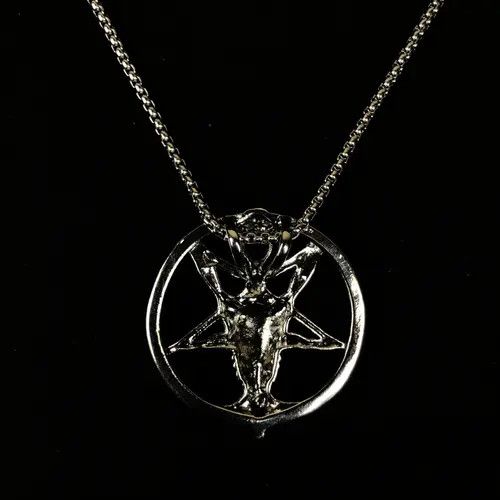 VIBE Baphomet Pentagram Chain Punk Necklace Size ONE SIZE - 6 Thumbnail