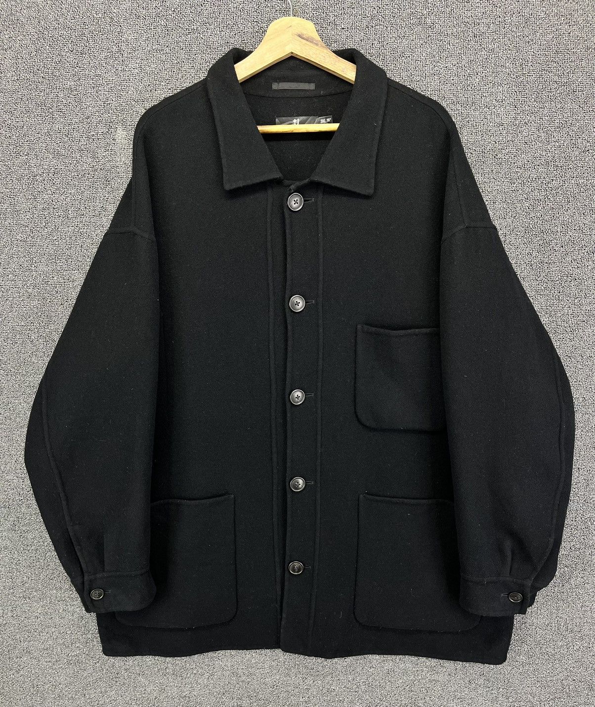 Jil Sander FW23 Black Melton Wool Zip Jacket | Grailed