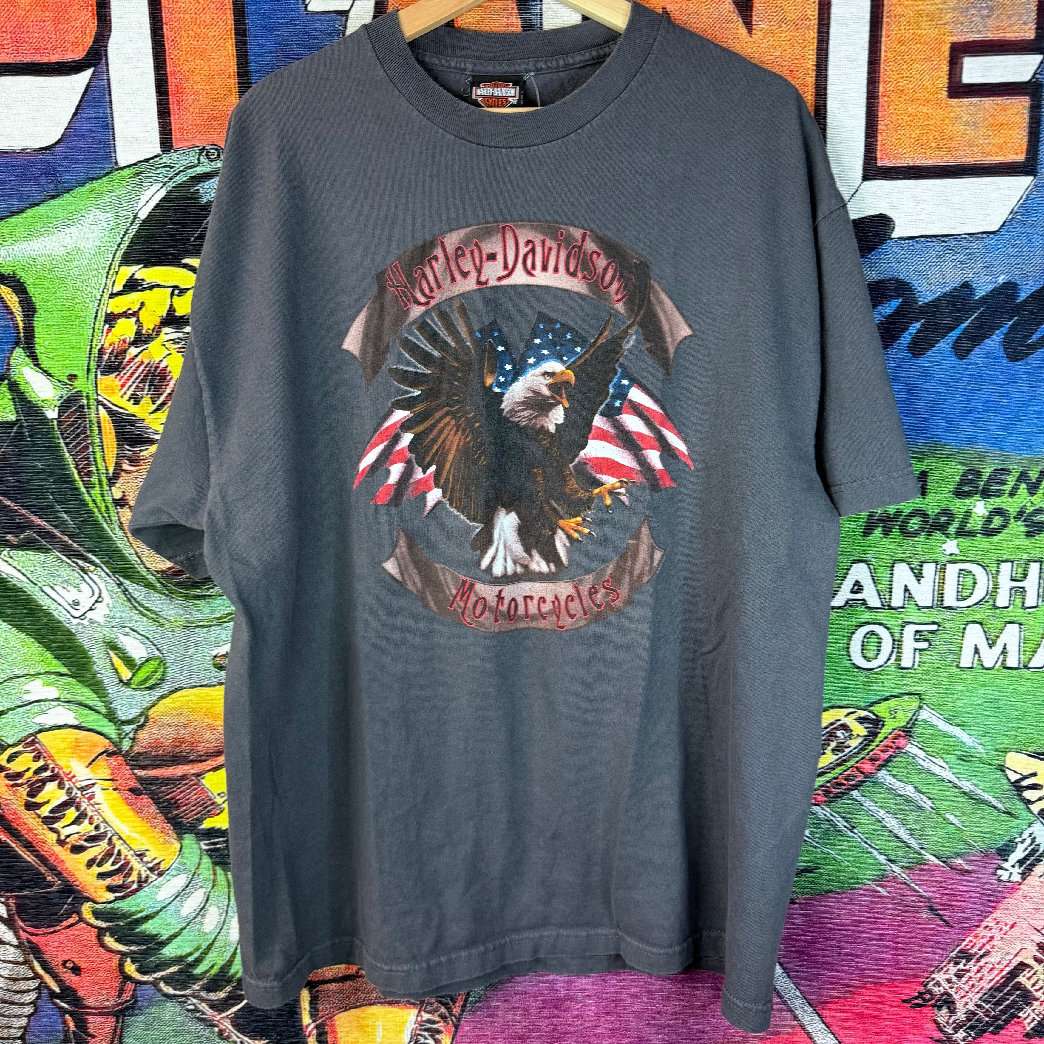 Harley Davidson Y2K Harley-Davidson Las Vegas American Eagle Graphic Tee Size US XL / EU 56 / 4 - 1 Thumbnail