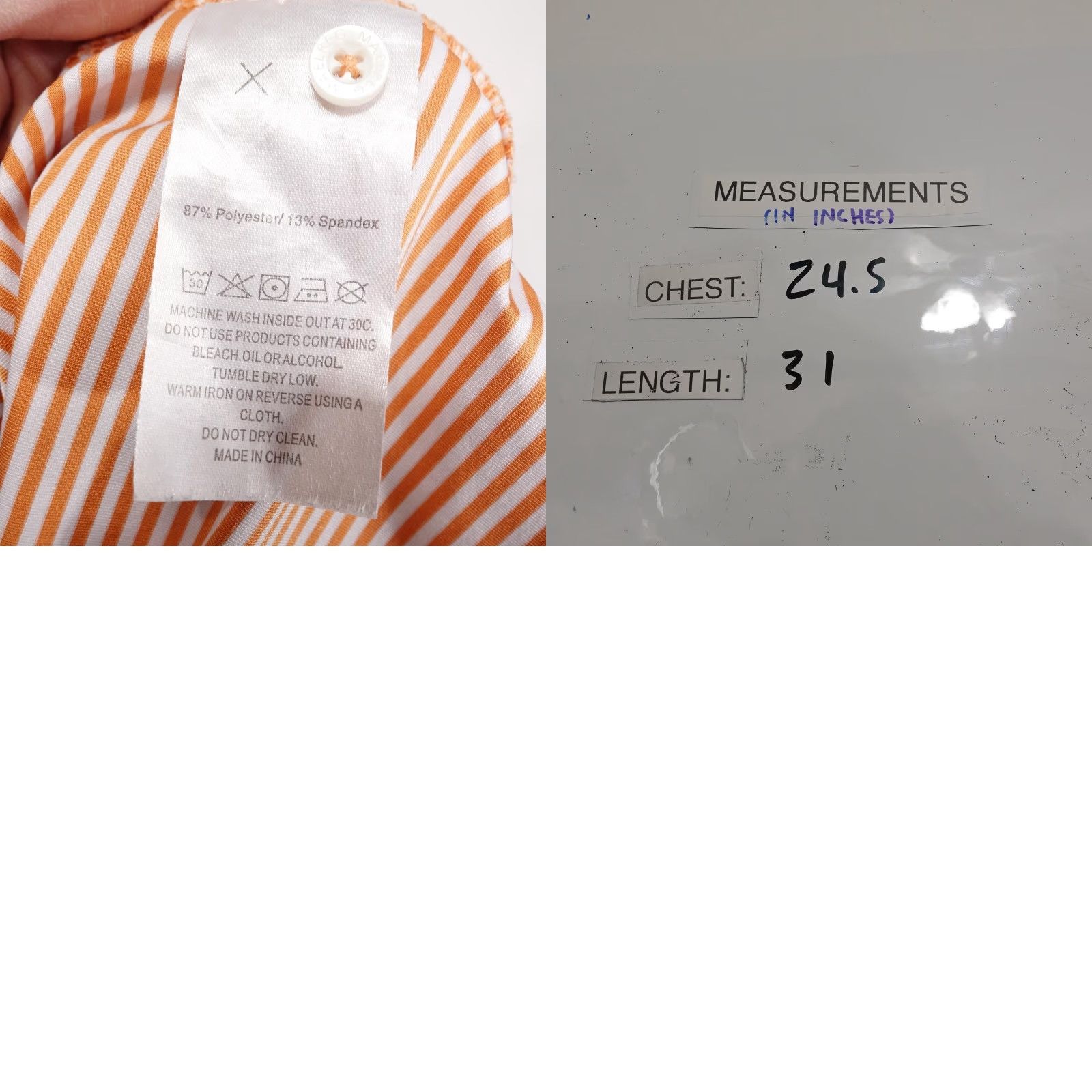 Vintage Maelreg Polo Shirt Mens XL Orange White Stripe Performance Golf Casual Shirt Size US XL / EU 56 / 4 - 8 Thumbnail