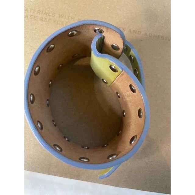 Celine Yellow Celine Leather Silver Studded Wrap Bracelet - Triomph Size ONE SIZE - 5 Thumbnail