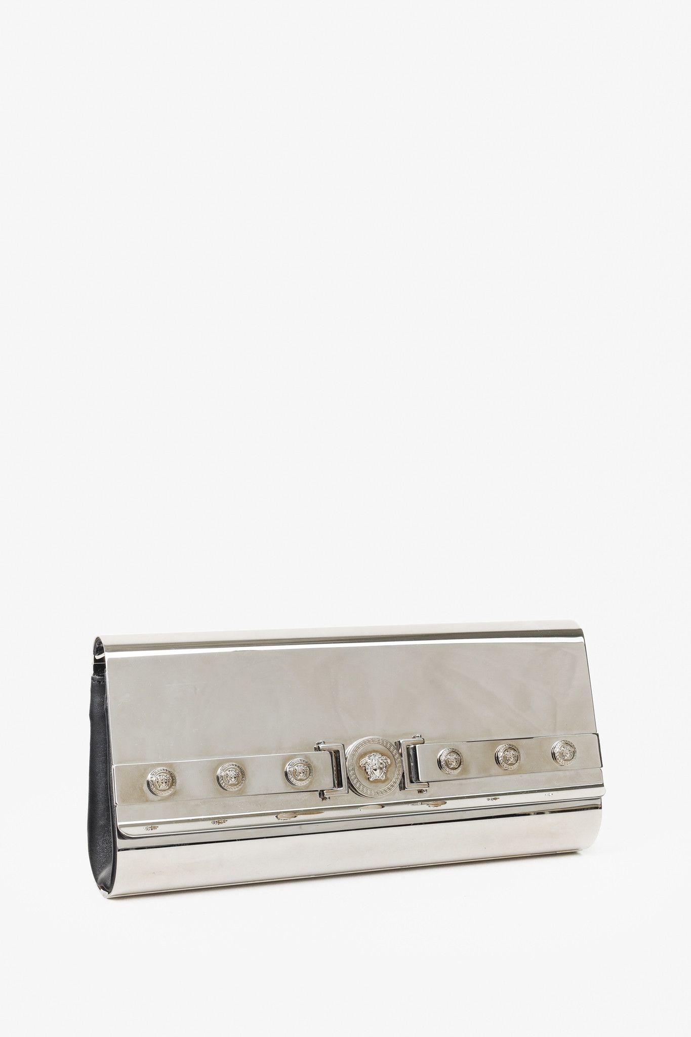Versace Versace Runway Medusa Silver Metal Clutch Size ONE SIZE - 2 Thumbnail
