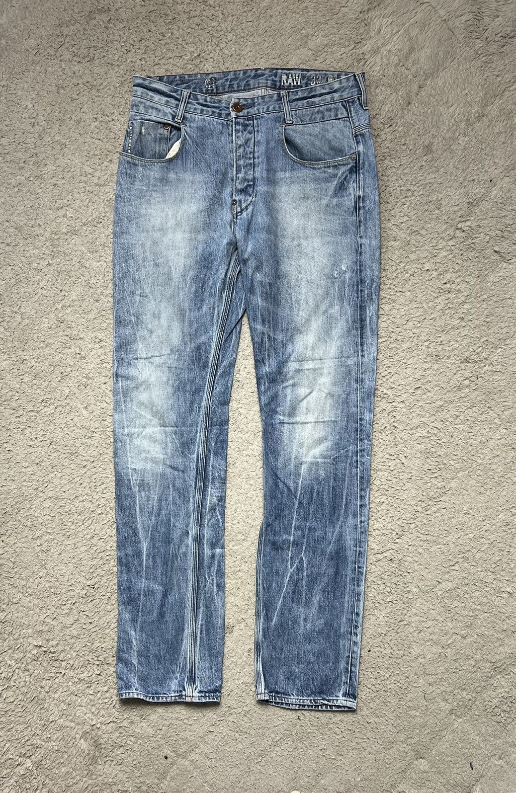 G-Star Pants G Star RAW Big Logo Jeans Denim Size US 33 - 2 Thumbnail
