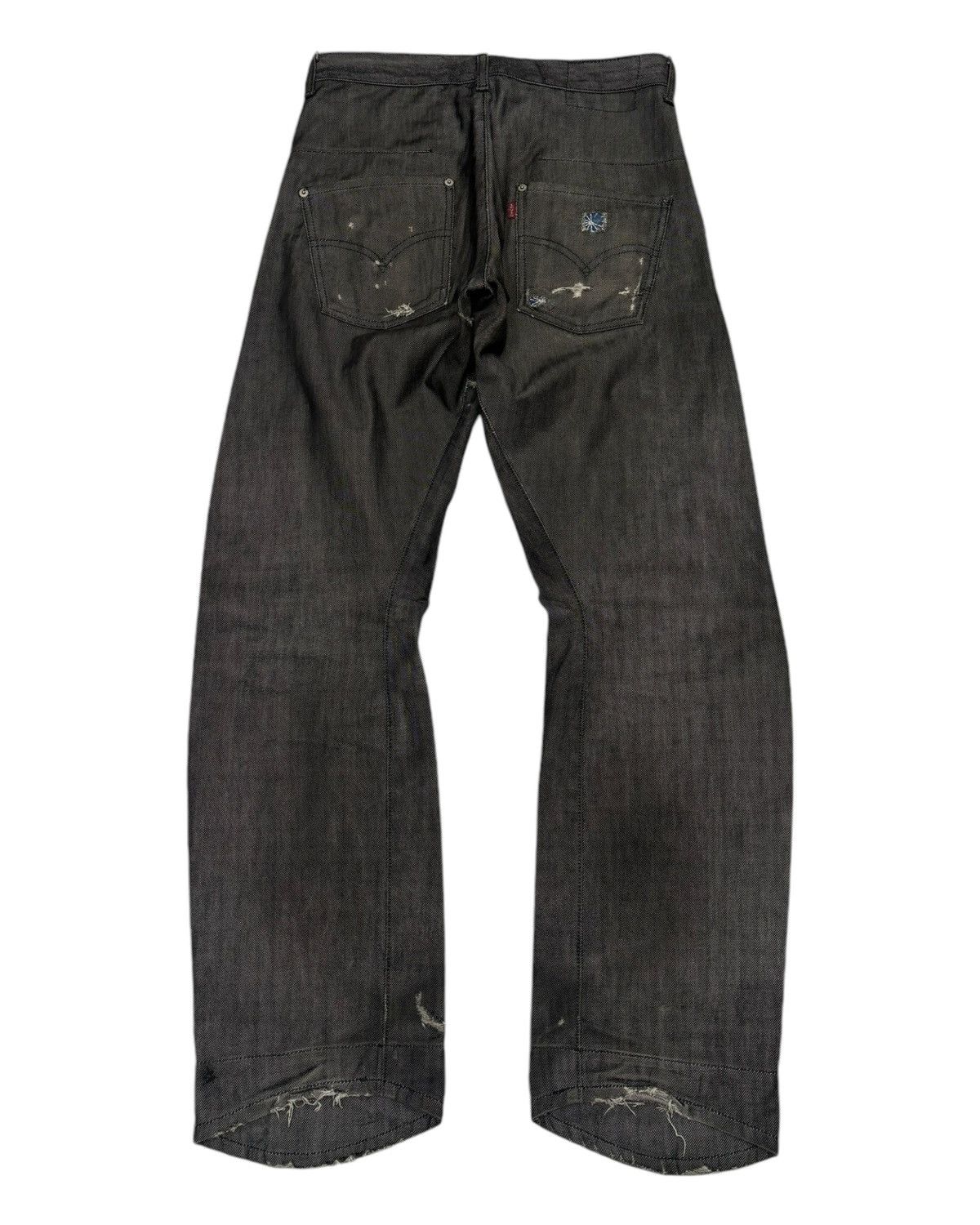 Levi's Levi’s Engineered Curved Black Distressed Denim Jeans Loose Size US 30 / EU 46 - 2 Thumbnail