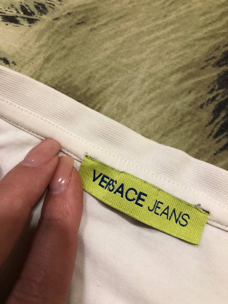 Versace Jeans Couture Versace Jeans White Logo Rubber Print Cotton T-Shirt Size US L / EU 52-54 / 3 - 2 Thumbnail