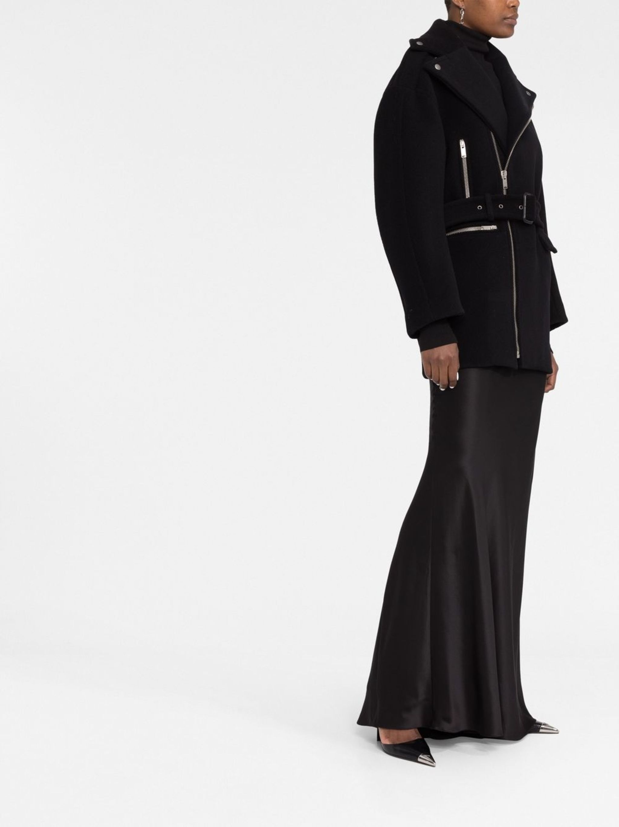 Saint Laurent Paris o1s1wg111124 Manteau Chevron Mousse Coat in Black Size M / US 6-8 / IT 42-44 - 5 Thumbnail