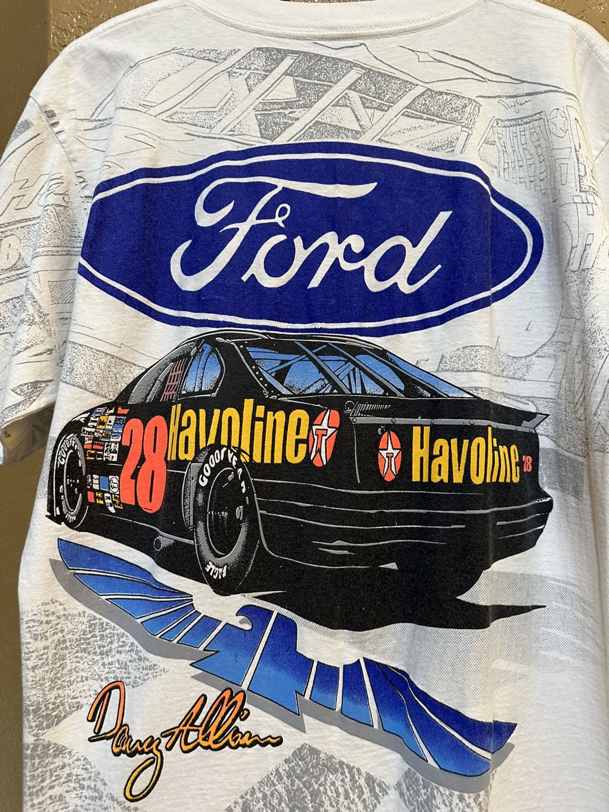 Ford × NASCAR × Vintage 1990s Davey Allison Ford Thunderbird NASCAR aop t shirt Size US L / EU 52-54 / 3 - 5 Thumbnail