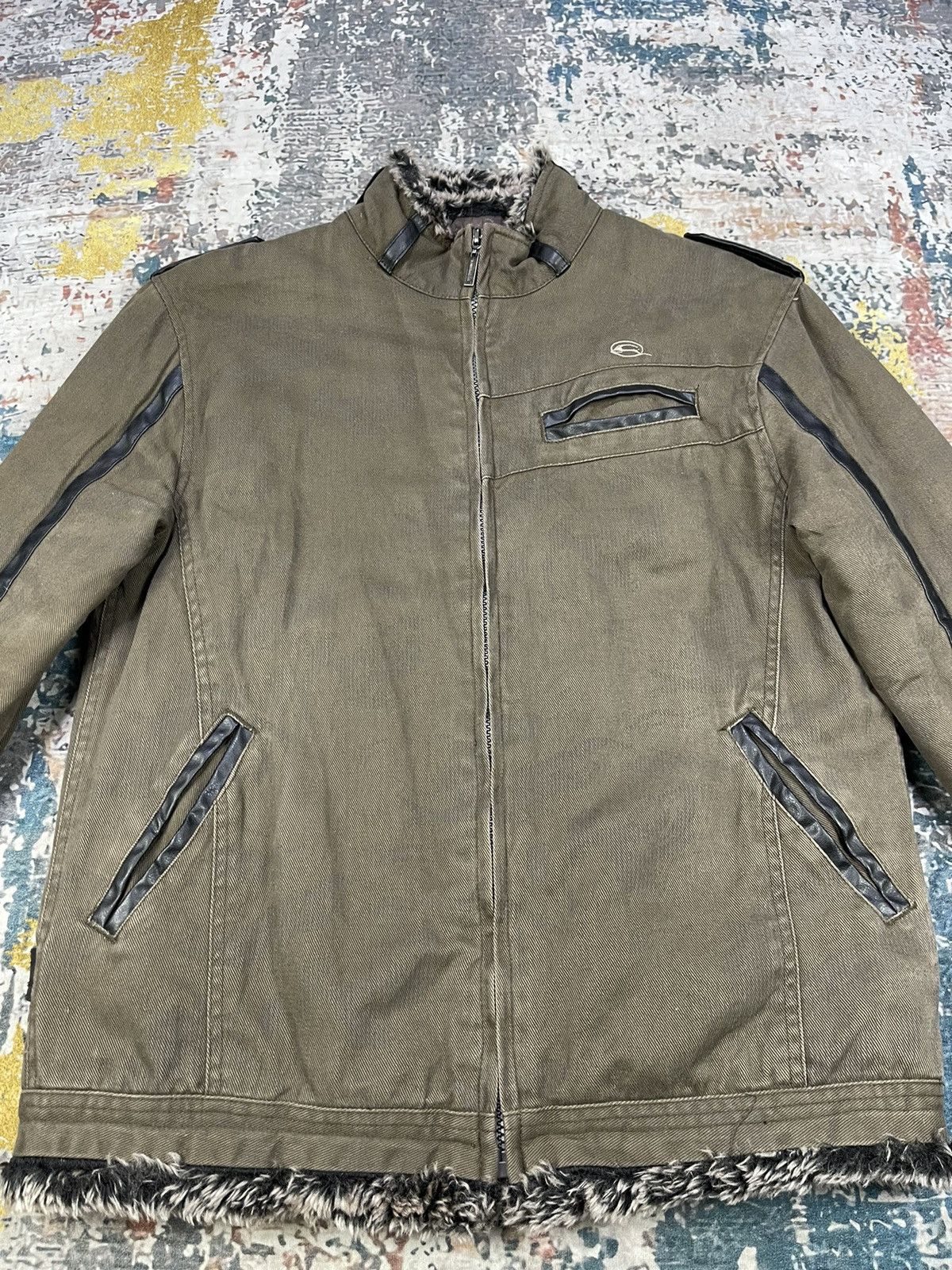 Japanese Brand Impala Fur Edge Trim Camo Graphic Zipper Rider Jackets Size US M / EU 48-50 / 2 - 3 Thumbnail