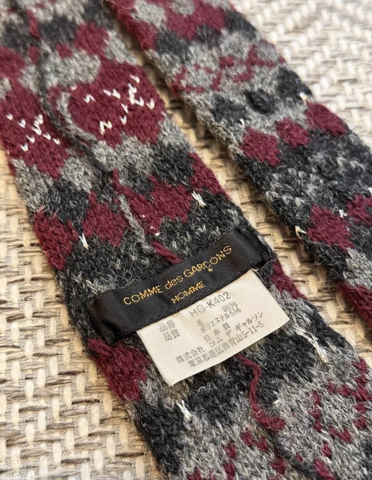 Comme des Garcons COMME des GARÇONS Marled Jacquard Knit Tie K24 Size ONE SIZE - 5 Thumbnail