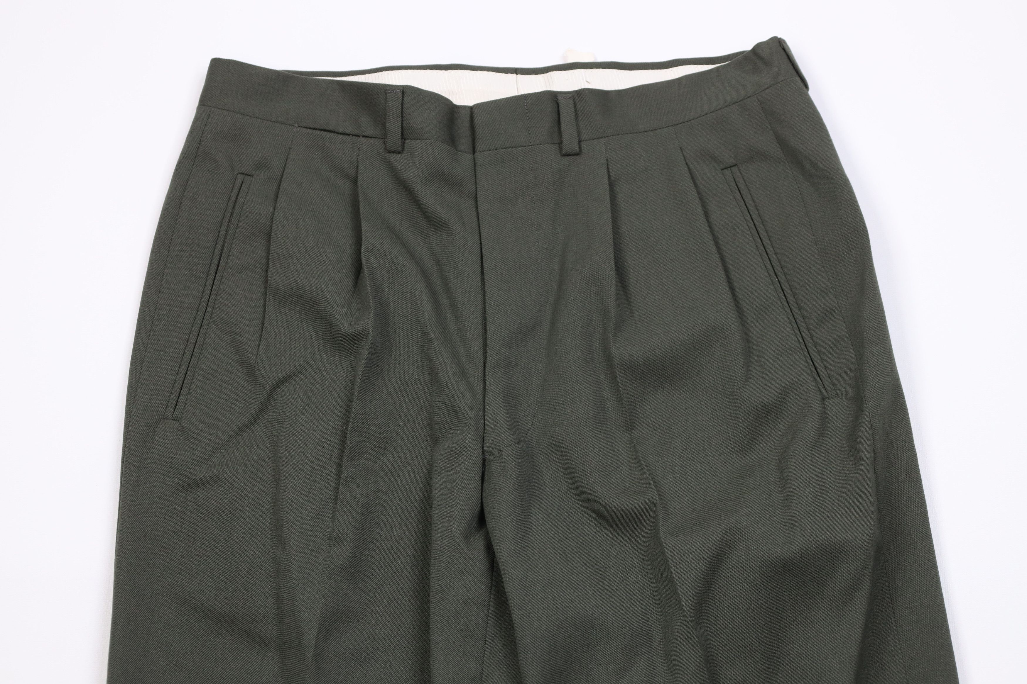 Vintage Deadstock Vintage 30s 40s Rockabilly Gabardine Pants Green Size US 30 / EU 46 - 2 Thumbnail