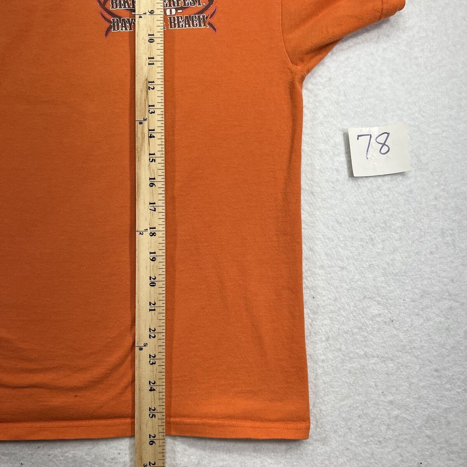 Delta Daytona Beach 2010 Biketoberfest Large Orange Graphic TShirt Size US L / EU 52-54 / 3 - 9 Thumbnail