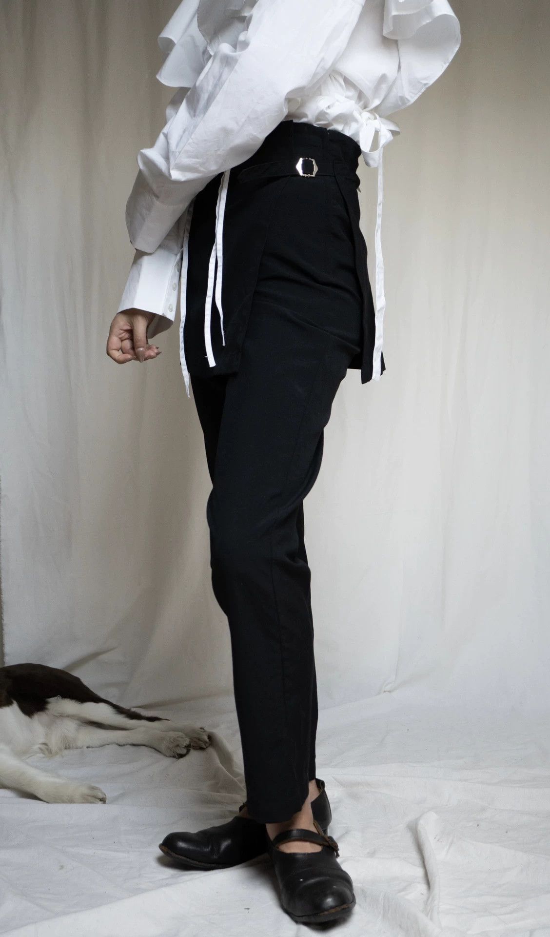 Comme des Garcons COMME des GARÇONS 1997 Tricot Wrap Narrow Wool Pants Size 26" / US 2 / IT 38 - 4 Thumbnail