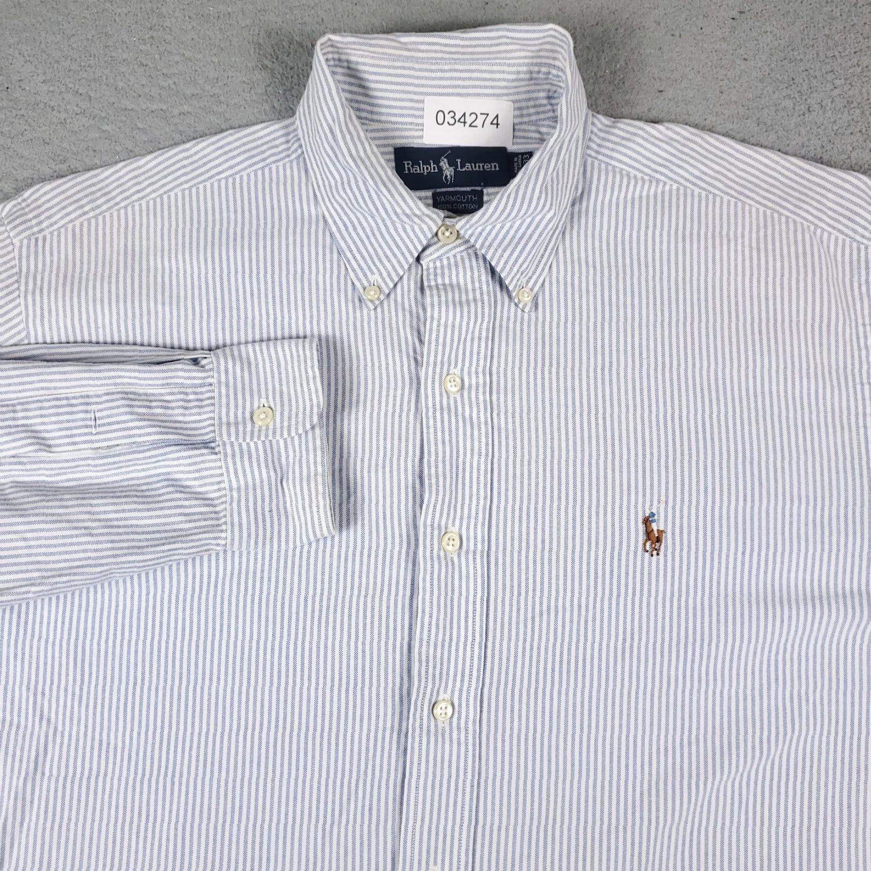 Ralph Lauren Ralph Lauren Shirt Mens 16 Blue Striped Dress Button Up Long Sleeve Size 42R - 2 Thumbnail