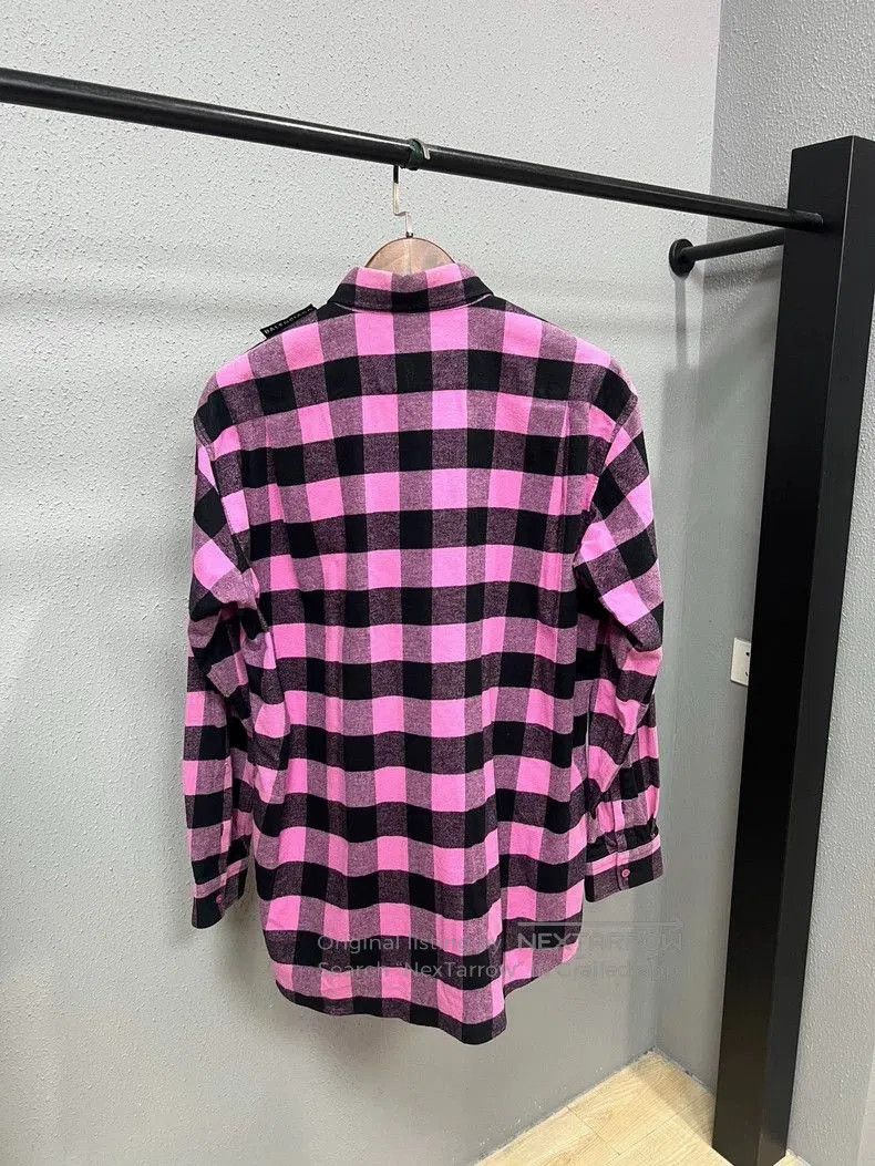Balenciaga Balenciaga Pink Black Plaid Flannel Shirt. Size US S / EU 44-46 / 1 - 2 Thumbnail