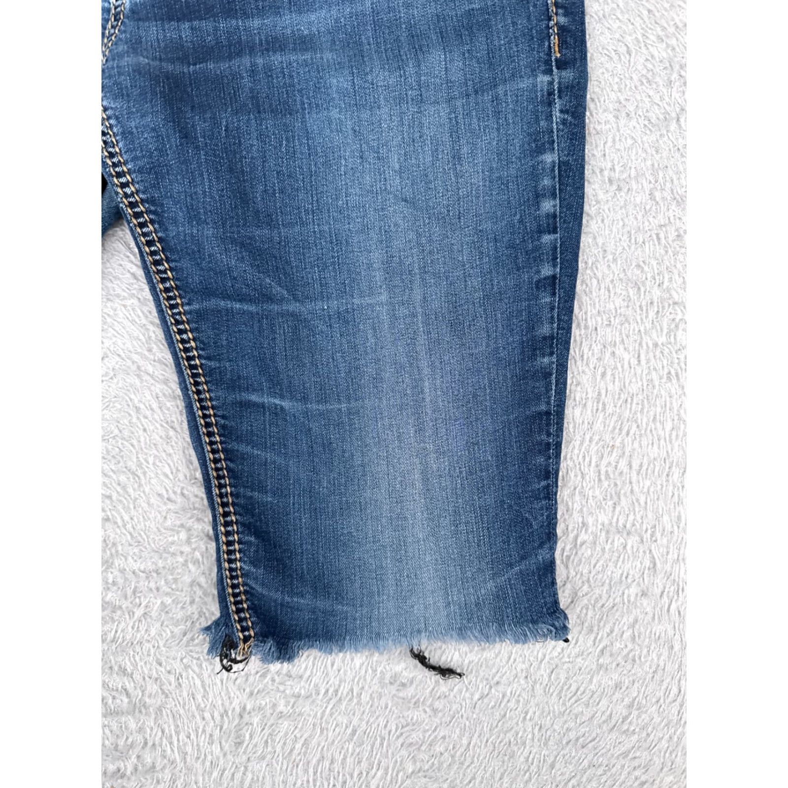 Vintage VINTAGE Silver Womens Shorts Casual Denim Low Rise Cutoff 32 Blue 13in Stretch Spring Summer Women Size 24" / US 00 / IT 34 - 2 Thumbnail