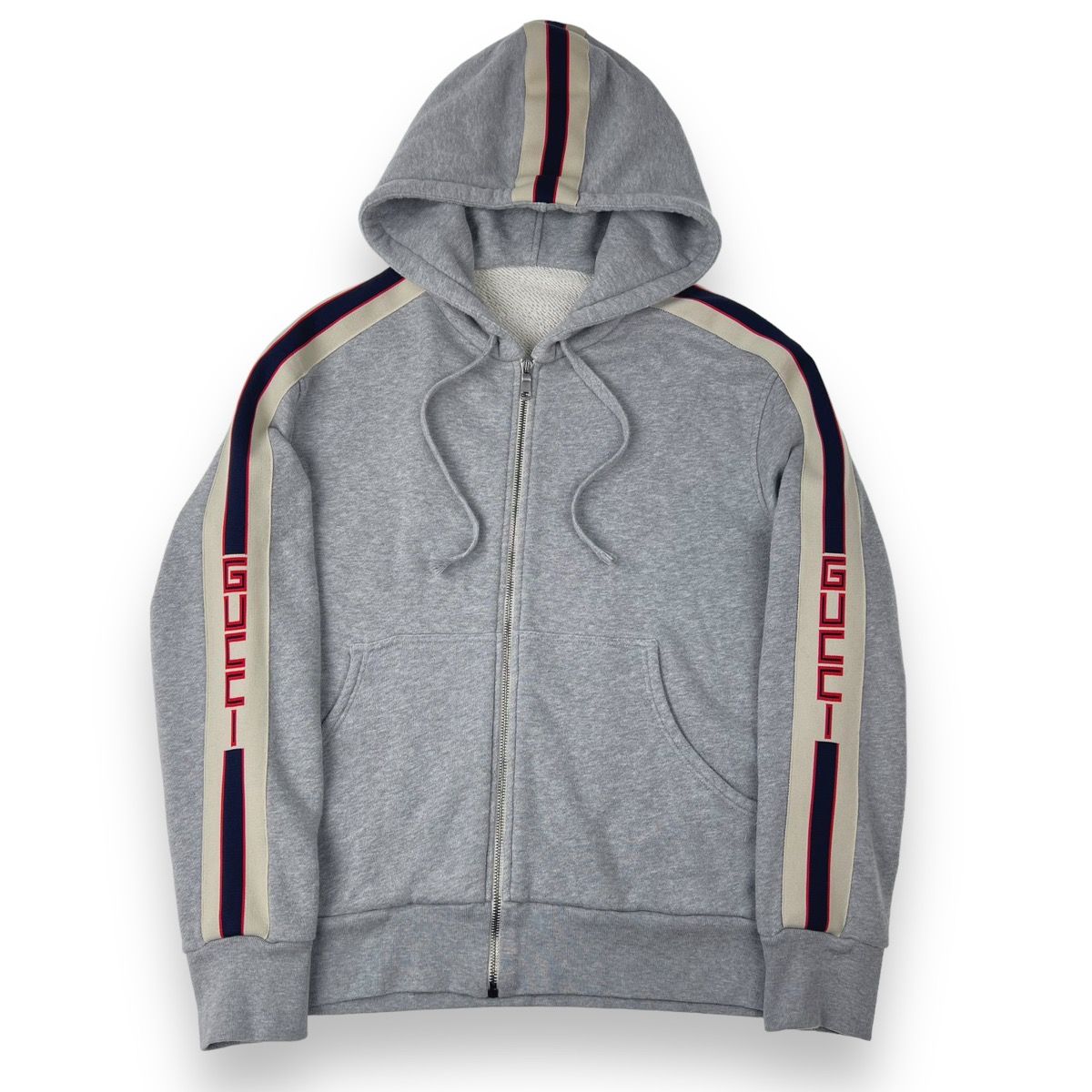 Pre-owned Gucci Banded Grey Hoodie