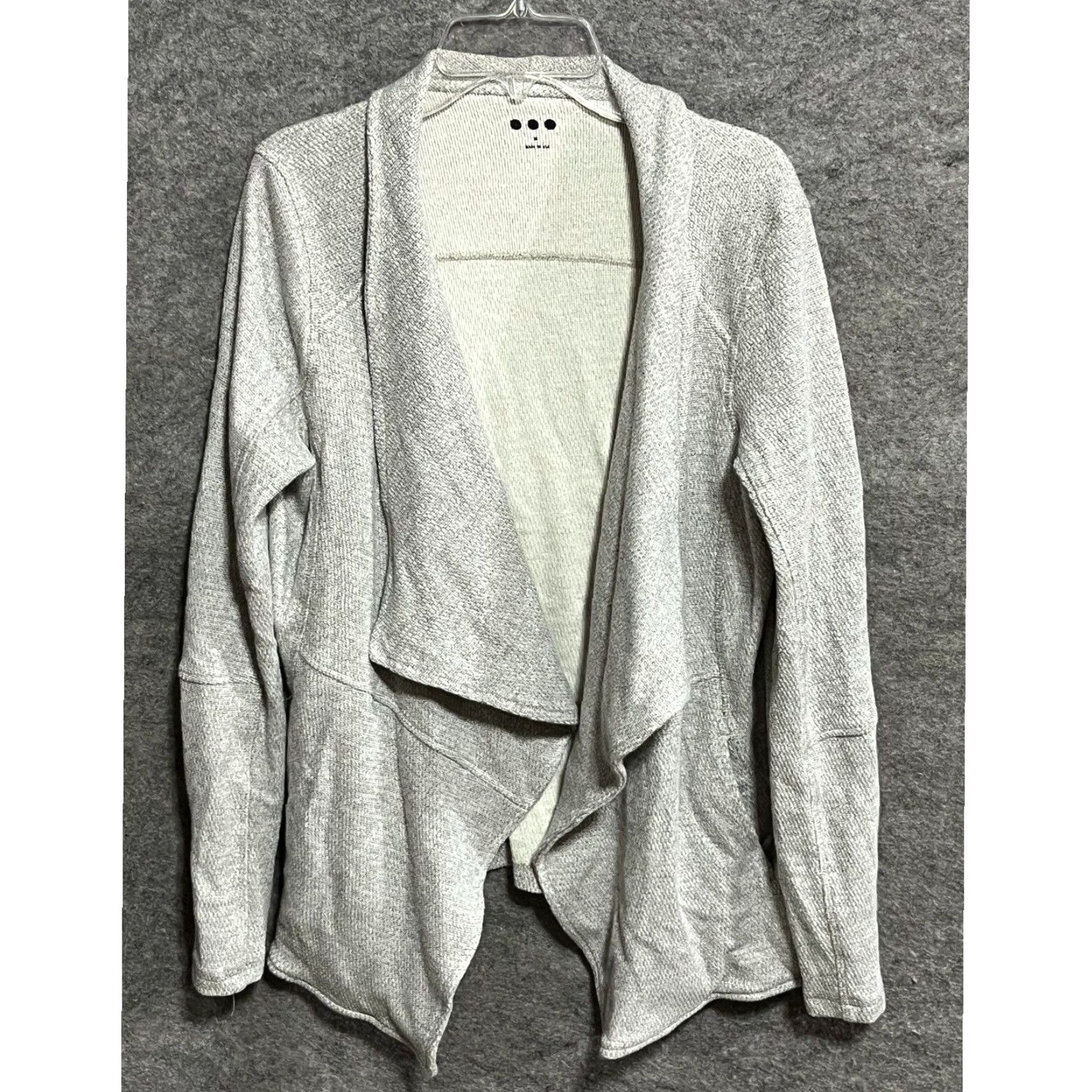 Vintage Three Dots Cardigan Sweater M Women Gray Regular Knit Cotton Blend Solid Open Breathable Casual Vintage? No Size M / US 6-8 / IT 42-44 - 2 Thumbnail