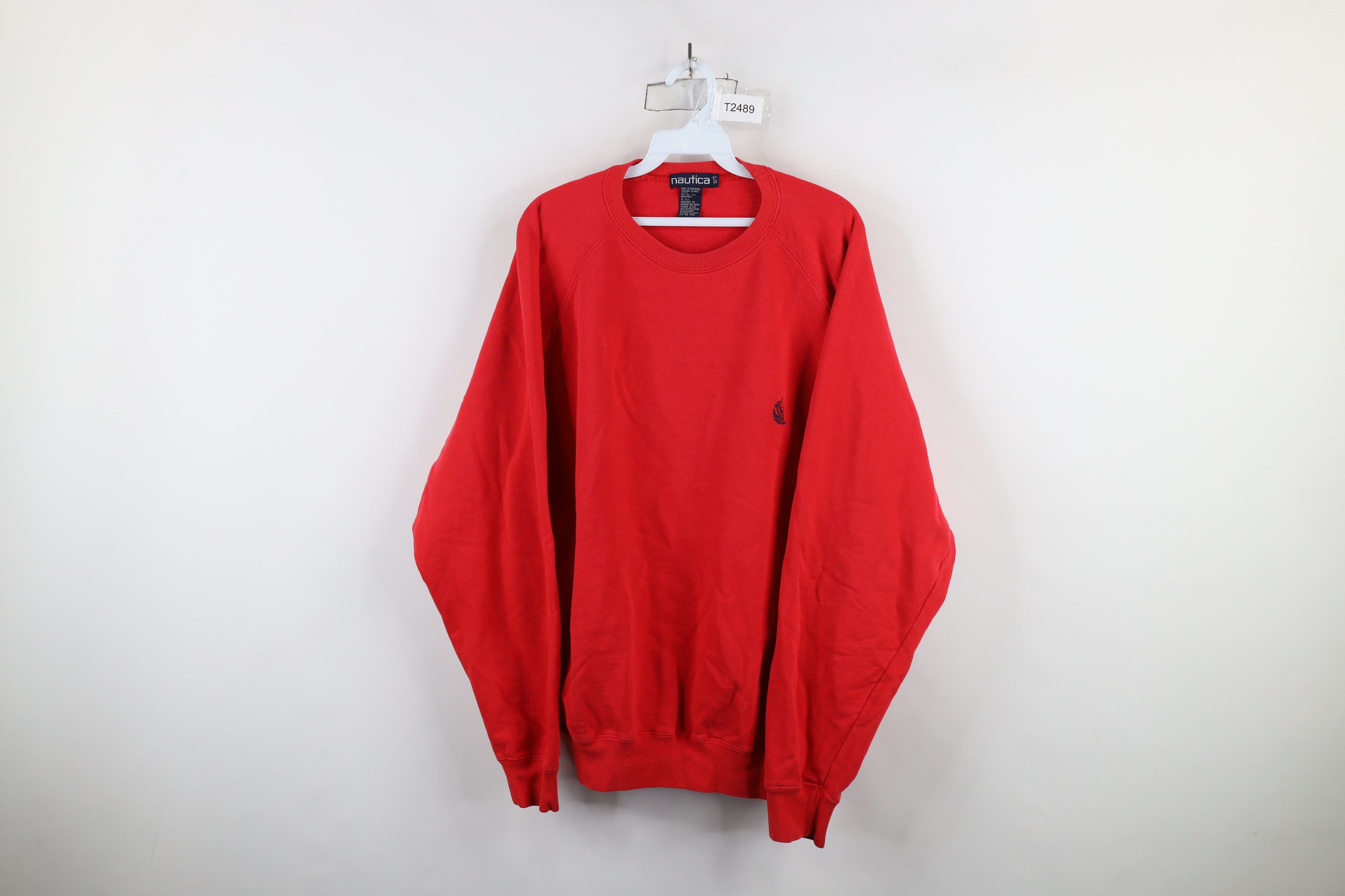 Nautica × Vintage Vintage 90s Nautica French Terry Crewneck Sweatshirt Red Size US L / EU 52-54 / 3 - 1 Thumbnail