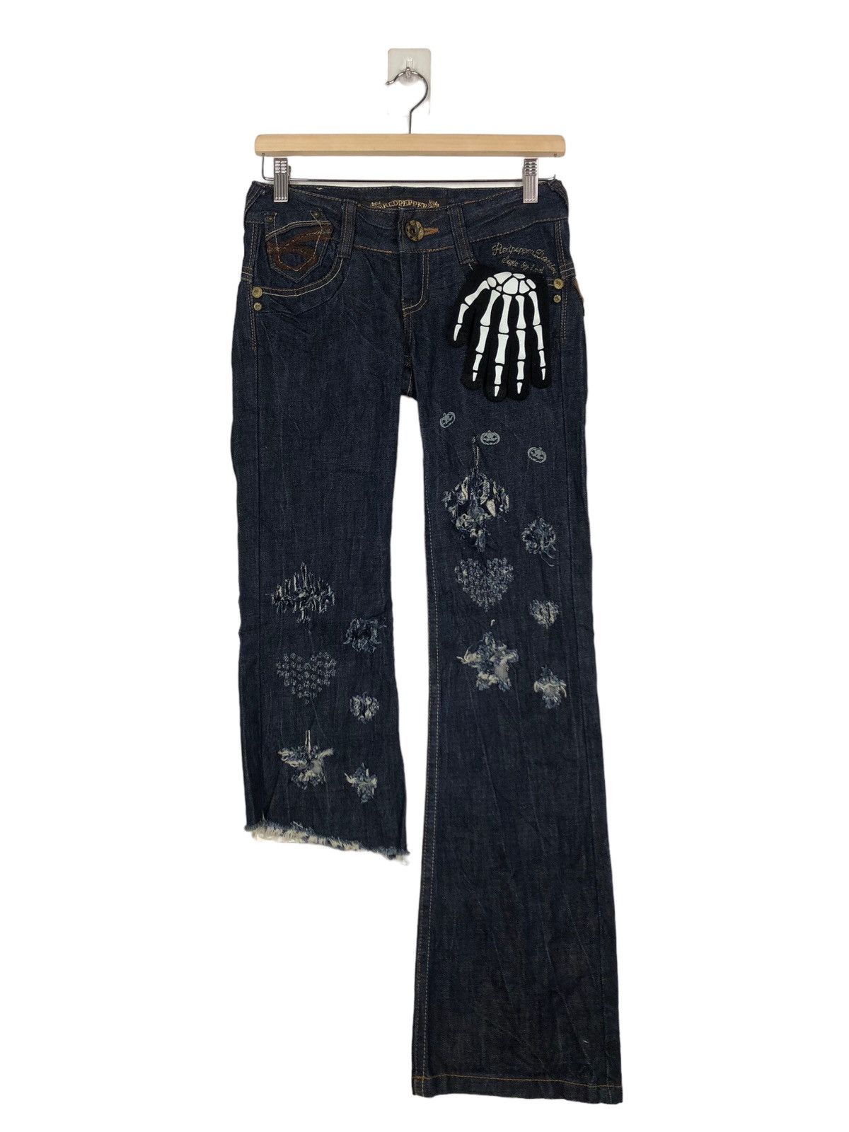 Japanese Brand 🔥Rare Punk Style Half Cut Denim Jeans Red Pepper Japan & Co Size US 26 / EU 42 - 1 Thumbnail