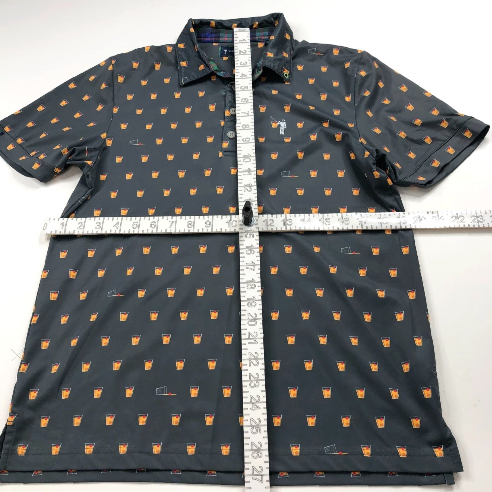 Vintage William Murray Polo Shirt Short Sleeve Button Gray All Over Print Golf Shirt Mens S Regular Size Gray Polo Shirt Size US S / EU 44-46 / 1 - 3 Thumbnail