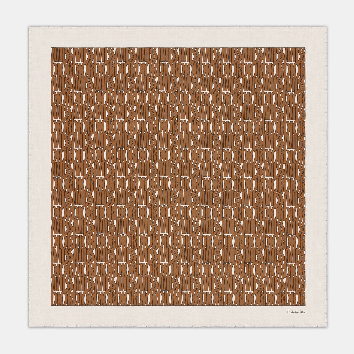Dior o1bcso1str0226 Size:OS/Allover Shawl in White/Brown Size ONE SIZE - 1 Thumbnail