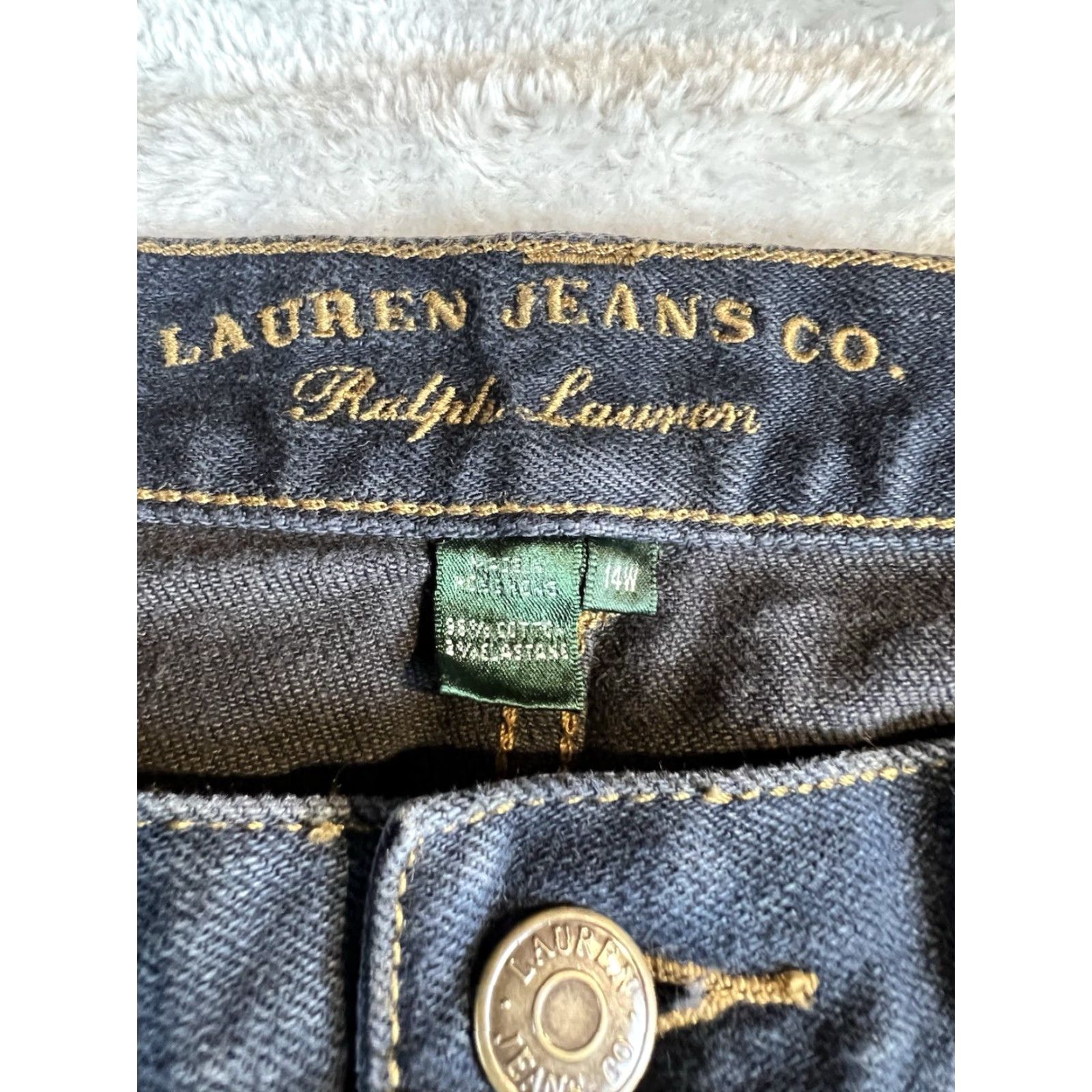 Ralph Lauren VINTAGE Lauren Ralph Lauren Jeans Co. Flare Jeans Women's 14W 36x30.25 Blue Denim Logo 90s City Womens Jeans Size 36" / US 14 / IT 50 - 4 Thumbnail