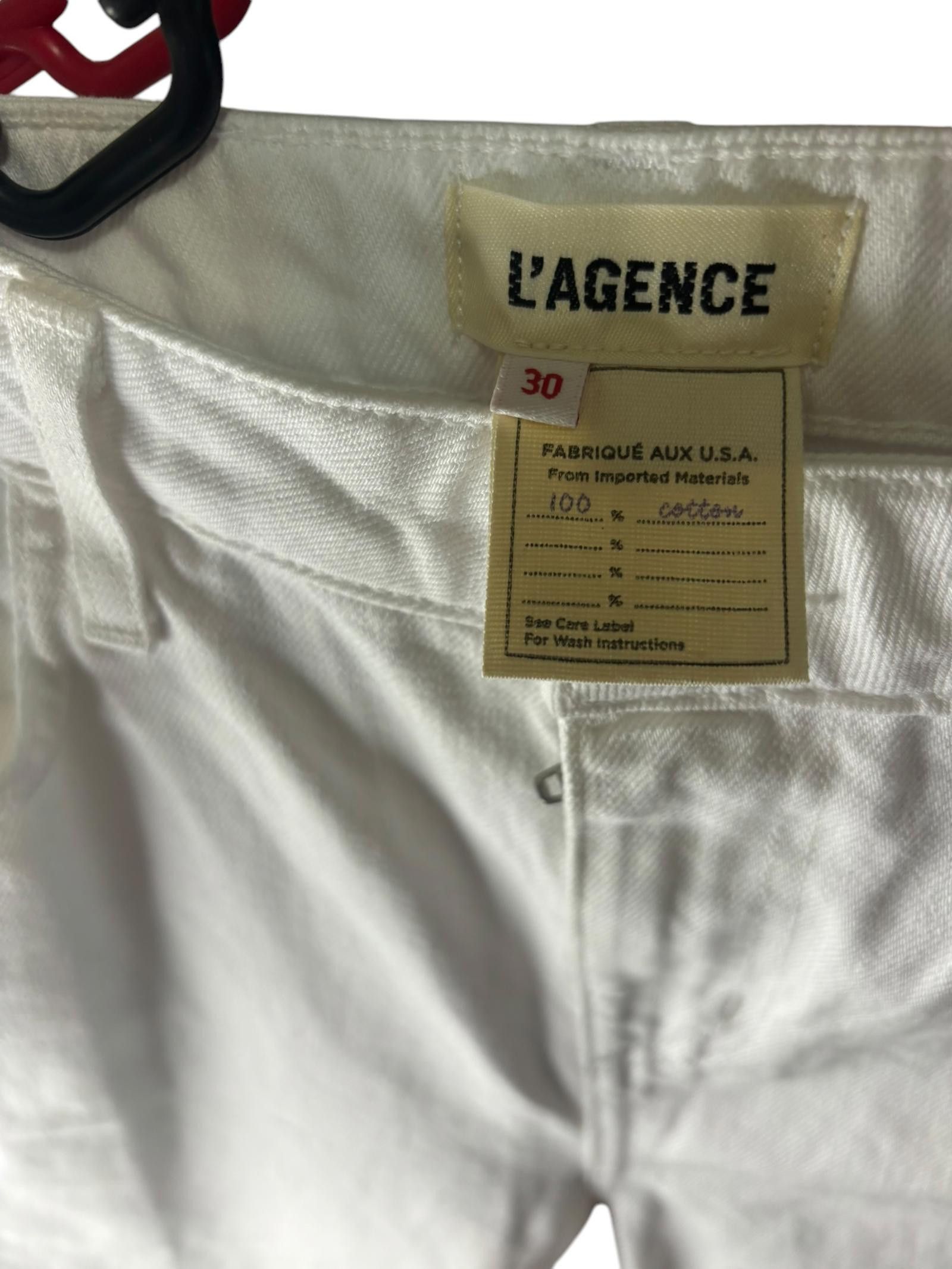 Designer L'agence Milana Lowrise Stovepipe Jean White Size 30 Size 30" / US 8 / IT 44 - 4 Thumbnail