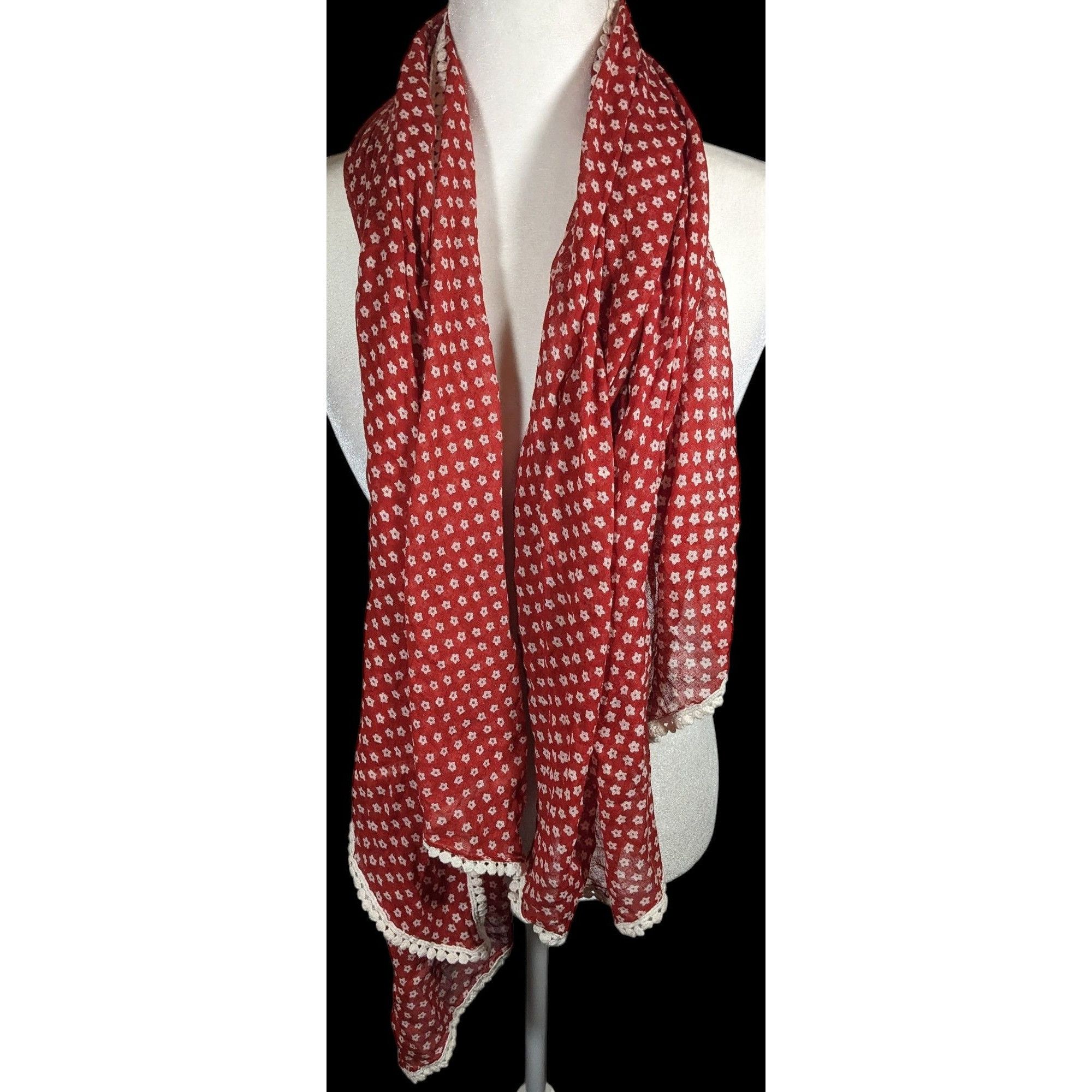 Other Rustic Cottagecore Floral Print Red And White Start With Cro Size ONE SIZE - 2 Thumbnail
