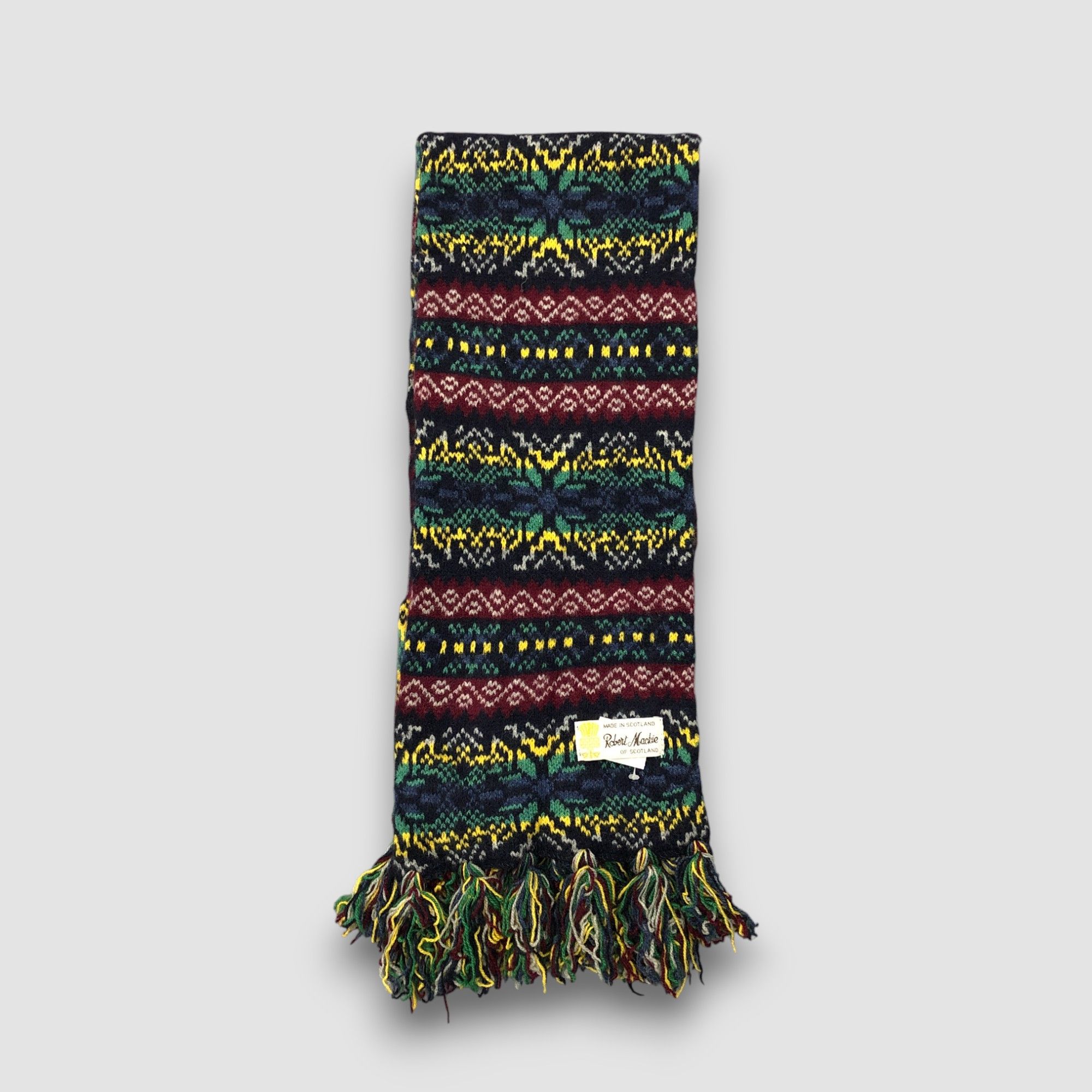 Japanese Brand Vintage Robert Mackie Scarf Muffler Wool Ribbed Knit Size ONE SIZE - 3 Thumbnail