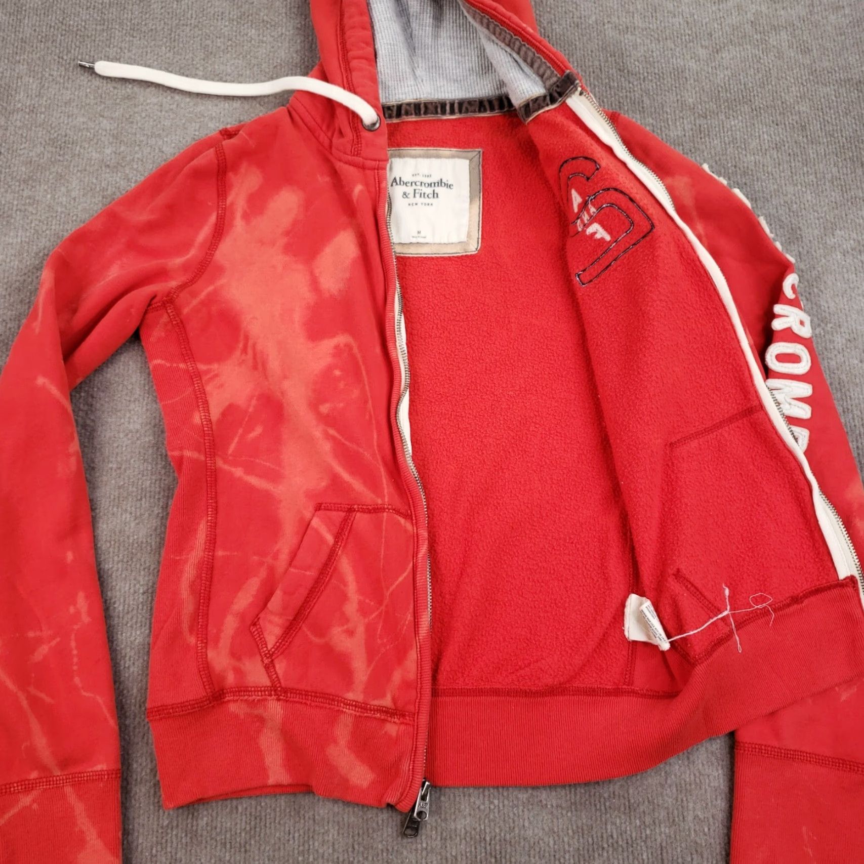 Abercrombie & Fitch Abercrombie Fitch Hoodie Womens Medium Red Hooded Full Zip Pockets Casual Size M / US 6-8 / IT 42-44 - 6 Thumbnail