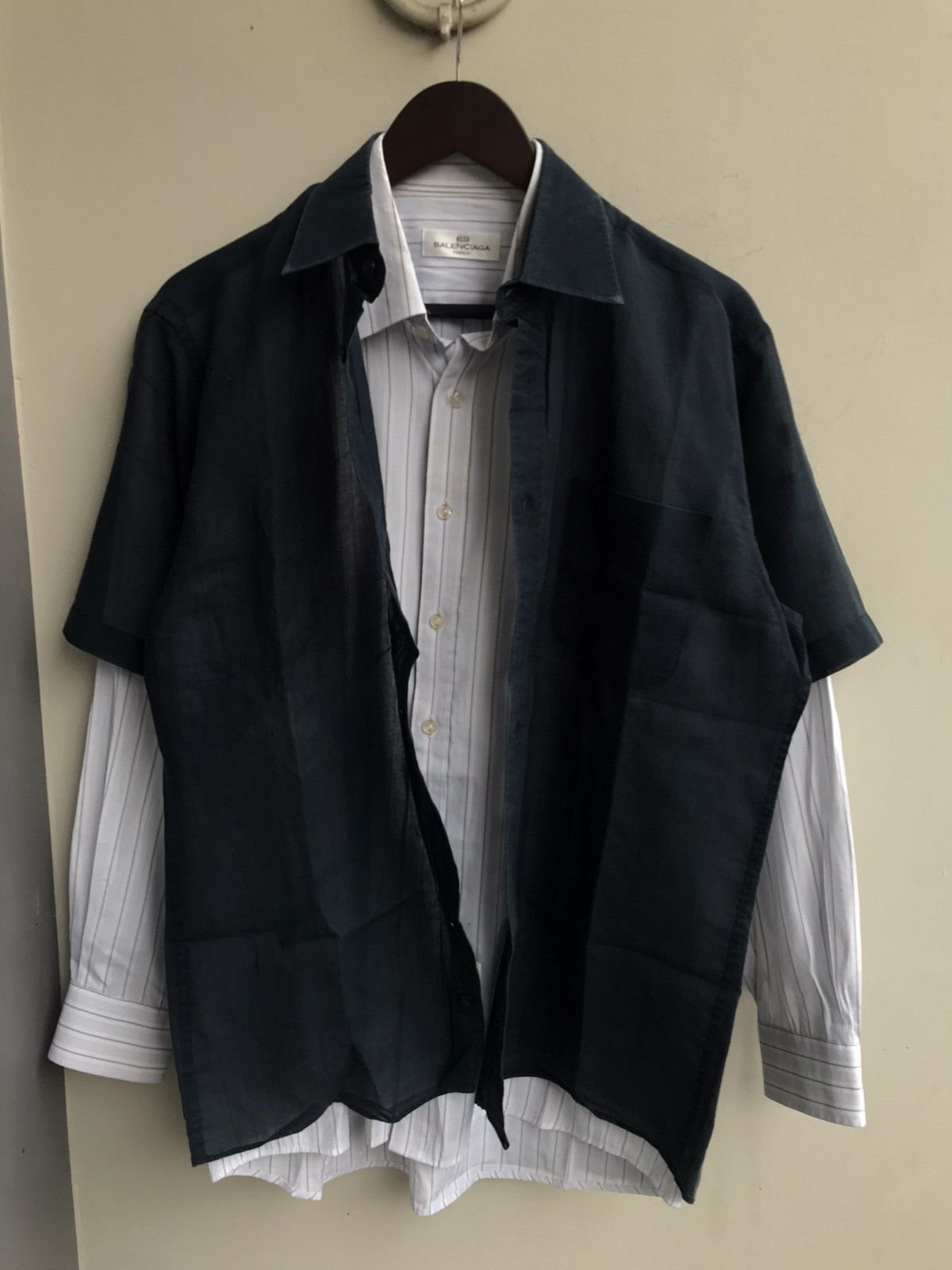 Balenciaga Hybrid Double Layer Shirt Button Up