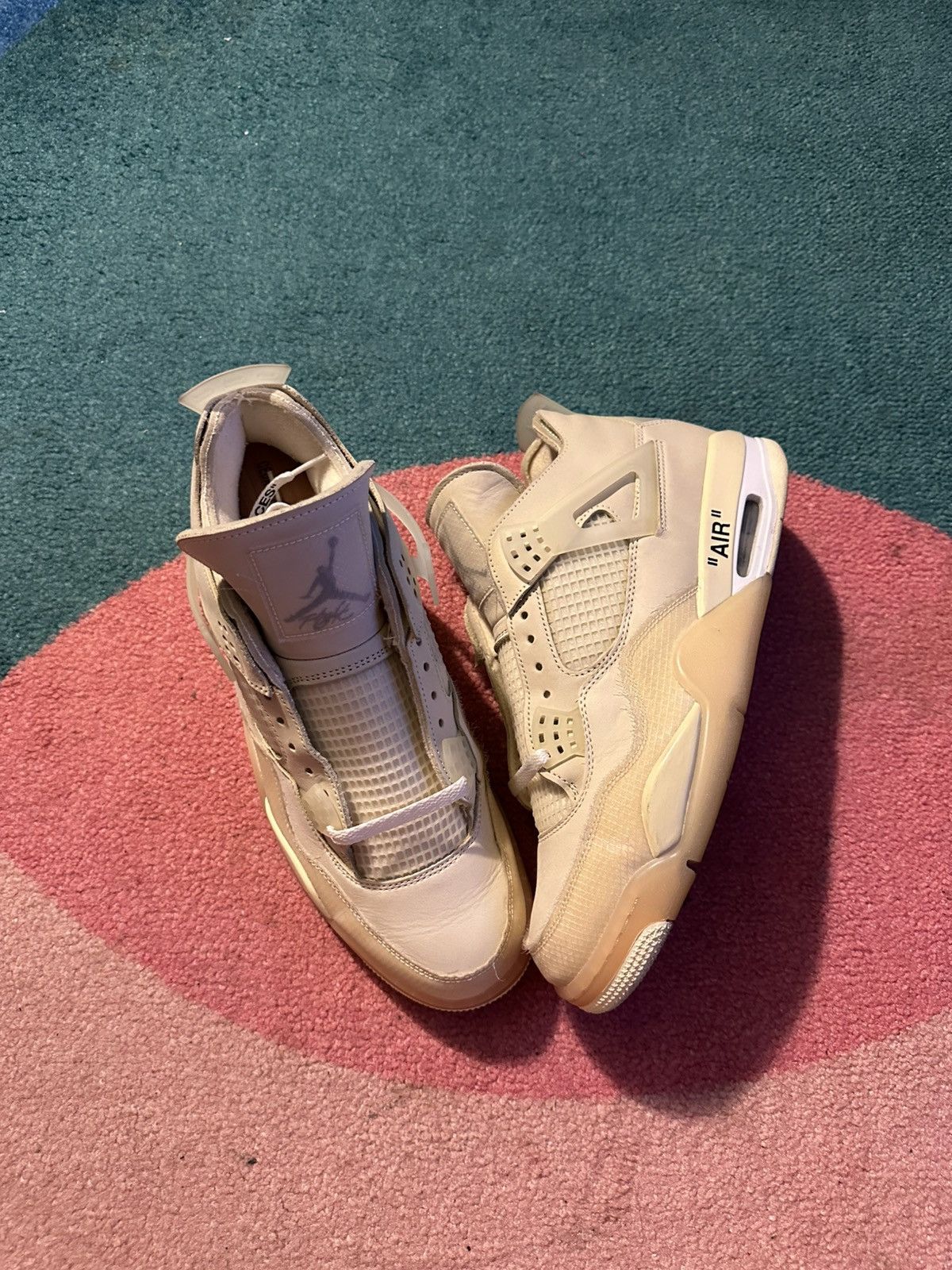Jordan Brand × Off-White Off White x Air Jordan 4 Retro SP Sail Womens Size US 11.5 / EU 44-45 - 2 Thumbnail