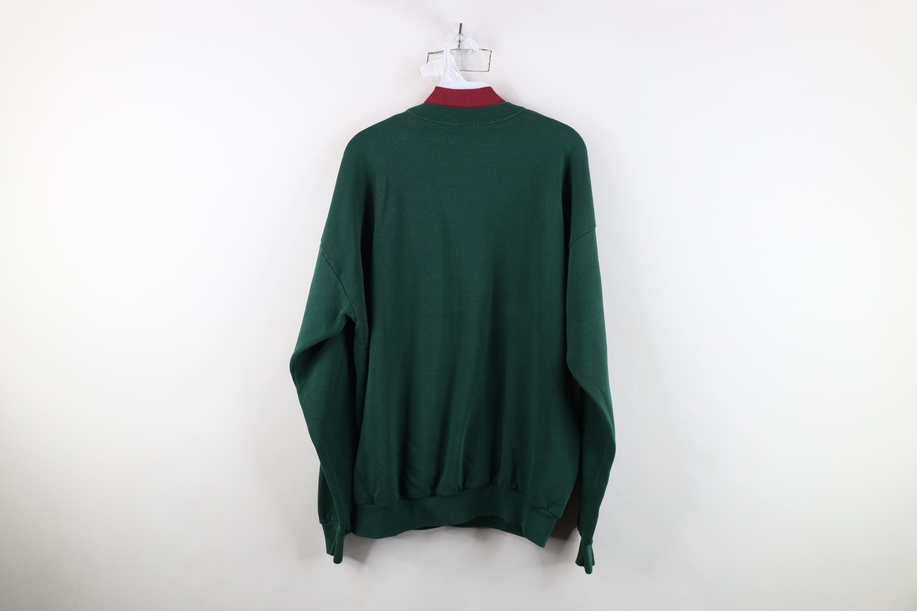 Vintage Vintage 90s Streetwear Flag Bear Sweatshirt Green USA Size XL / US 12-14 / IT 48-50 - 13 Thumbnail